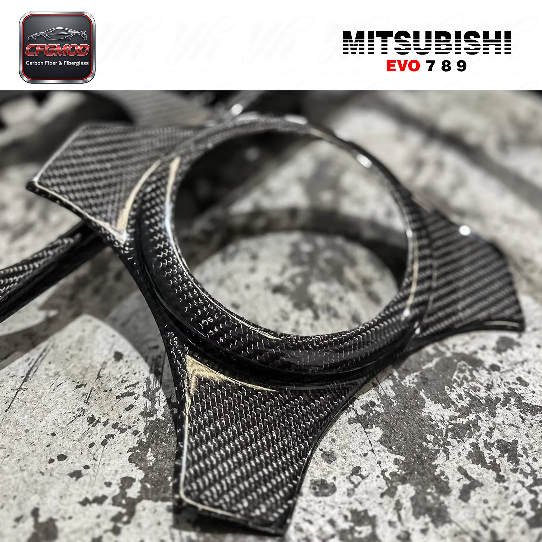 Carbon Fiber STEERING WHEEL COVER CF for Evolution EVO 7 8 9 — 9