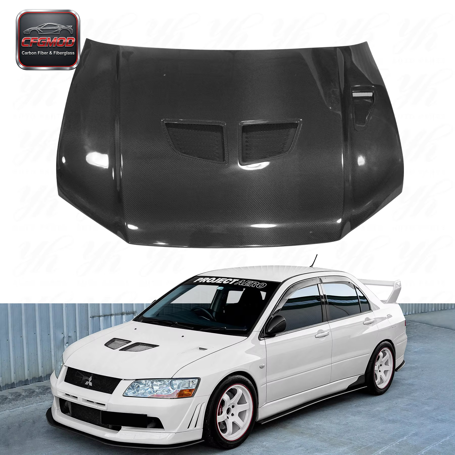 Carbon Fiber Hood for 2001-2002 Evolution EVO 7 OEM Bonnet — 2
