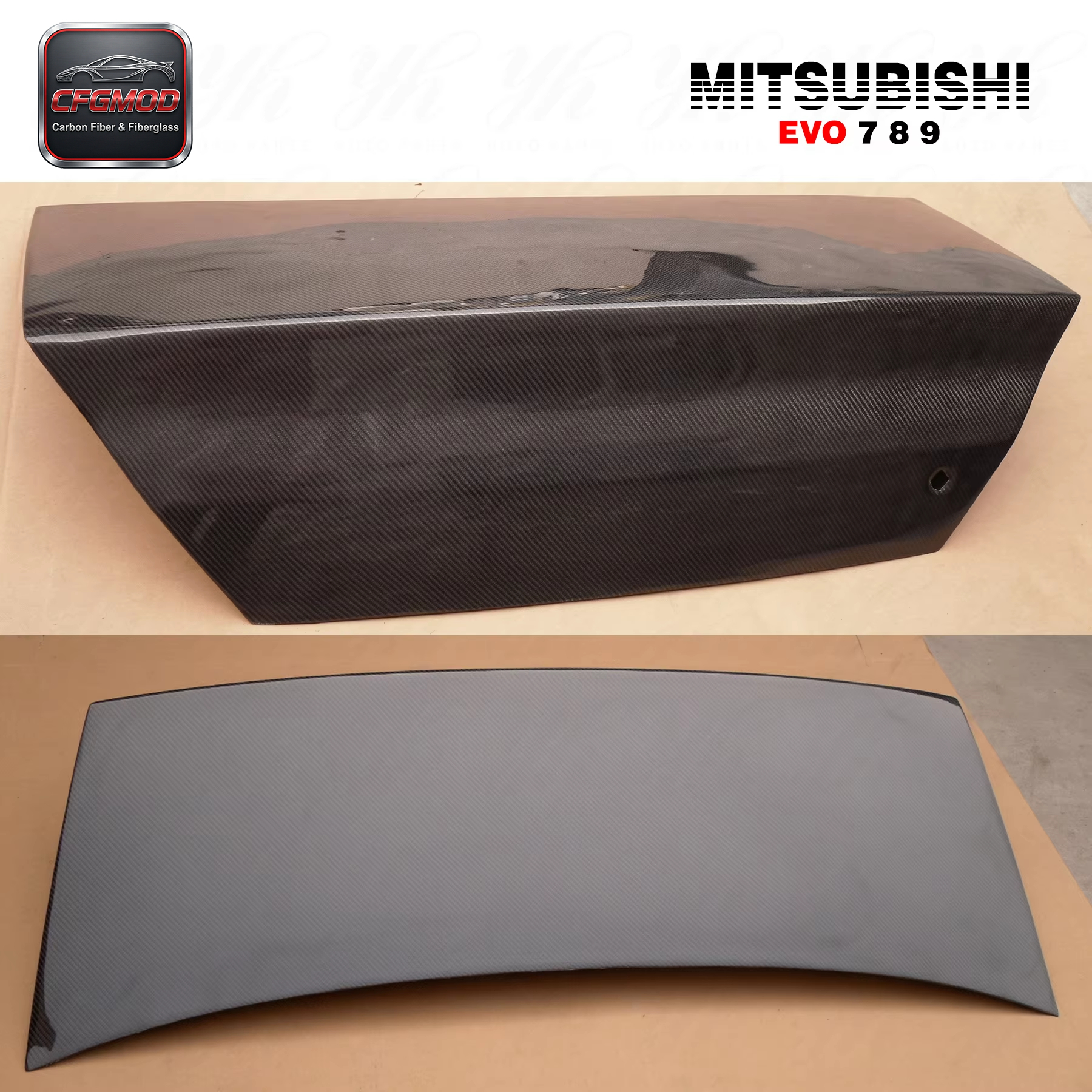 OEM Rear Trunk Bootlid for Evolution EVO 7 8 9 Lancer Carbon Fiber CF Model — 9