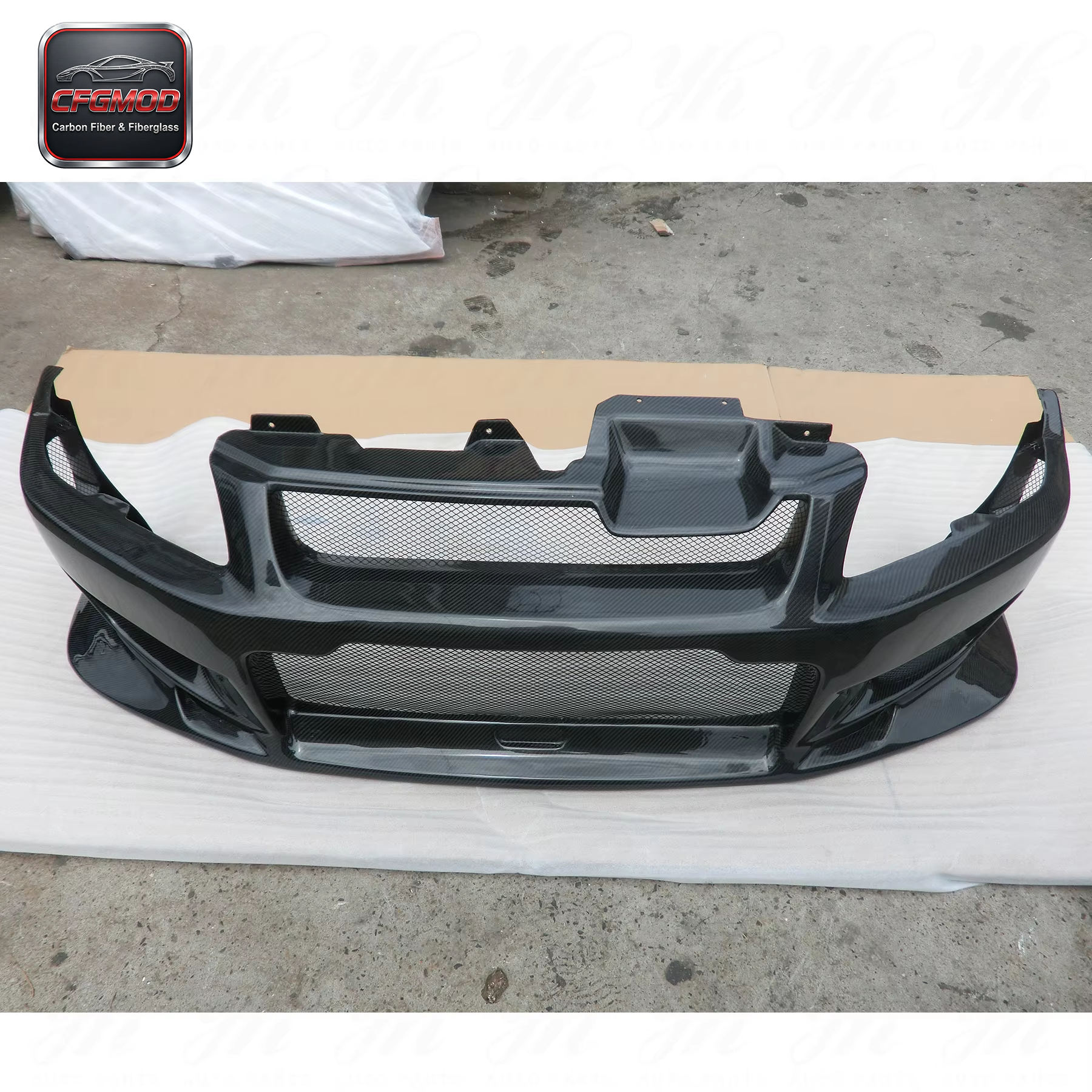 New for EVO 7 C-West Style Carbon Fiber Rear Bumper High Glossy Finish 3k Twill Weave 100% Fitment — 6