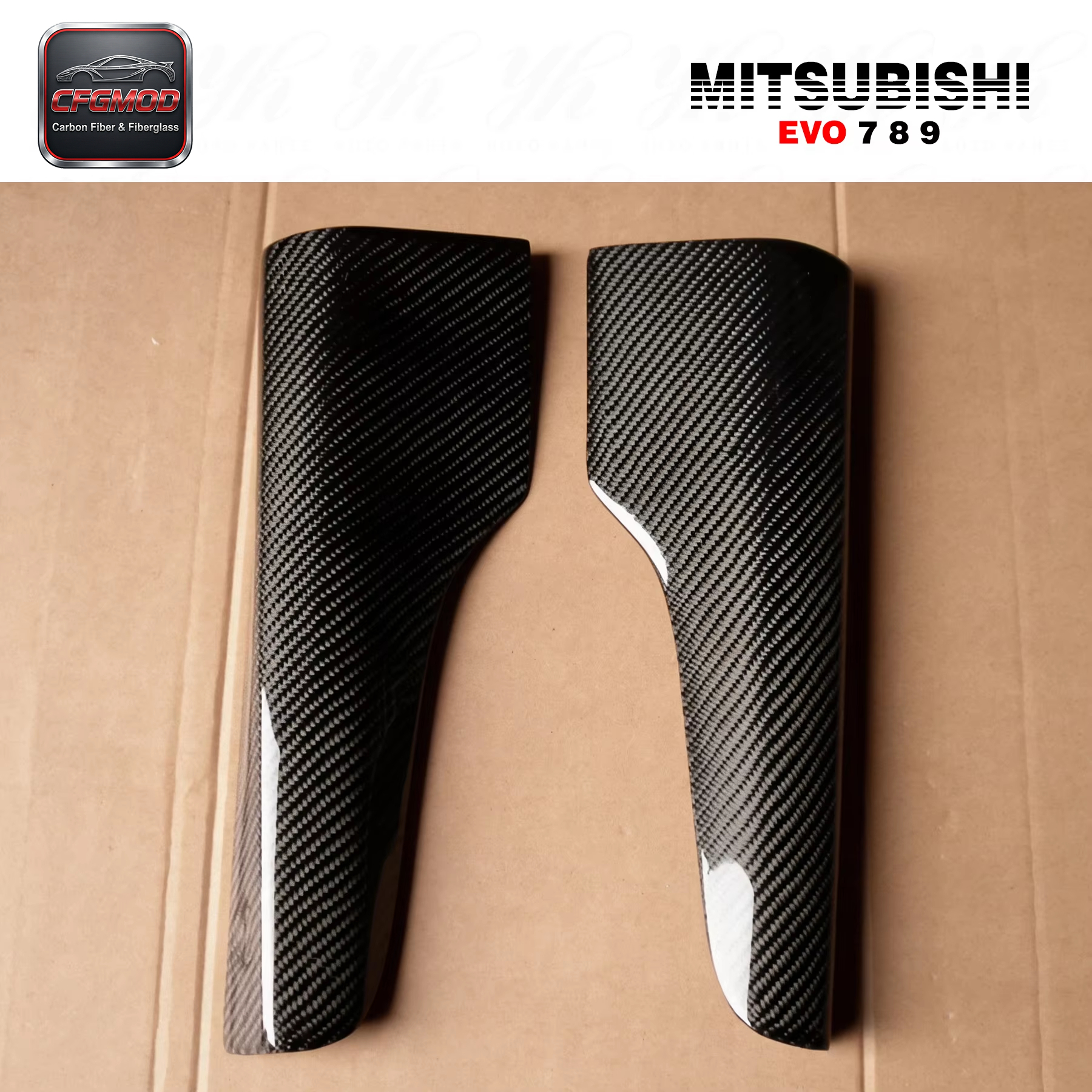 Auto Accessories Bodykit Carbon Fiber CF Side Skirt Addon Spat Extension Corner for 2001-2007 Lancer Evolution EVO 7 8 9 — 8