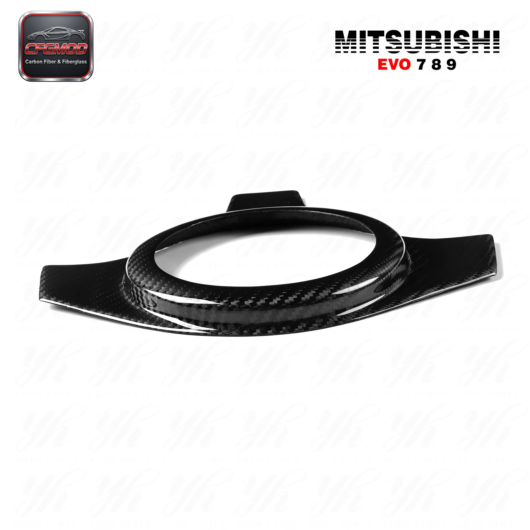 Carbon Fiber Steering Wheel Cover CF for Mitsubishi Lancer EVO 7 8 9 3k Twill Weave High Gloss Finish Black — 8