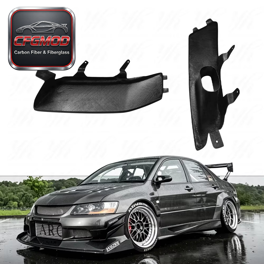 Glossy Carbon Fiber Rear Headlight Covers LHS RHS Lamp Shell for Mitsubishi Lancer Evolution EVO 7 8 9 VII VIII IX CT9A Pair — 5