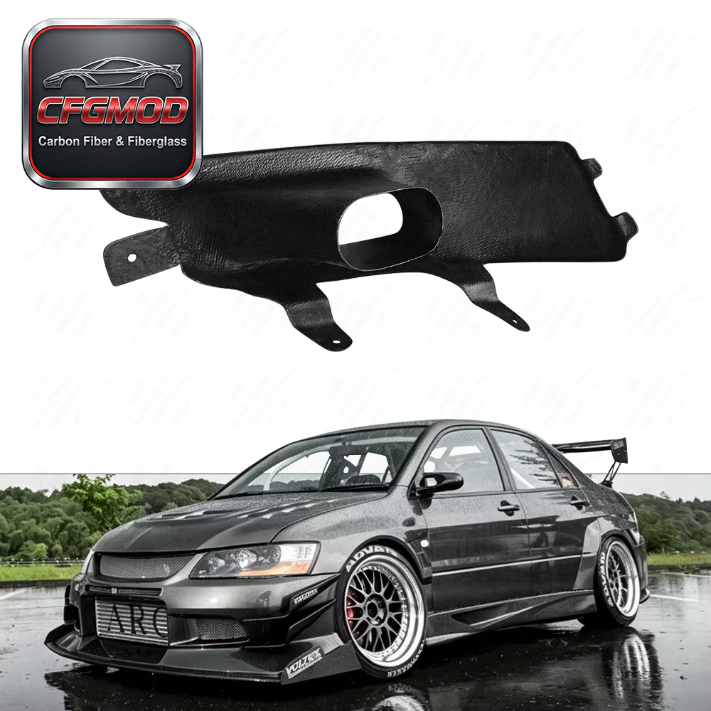 3K Twill Carbon Fiber LHS Headlight Air Intake Duct Replacement for Mitsubishi Lancer Evolution EVO 7 8 9 CT9A Tuning — 2