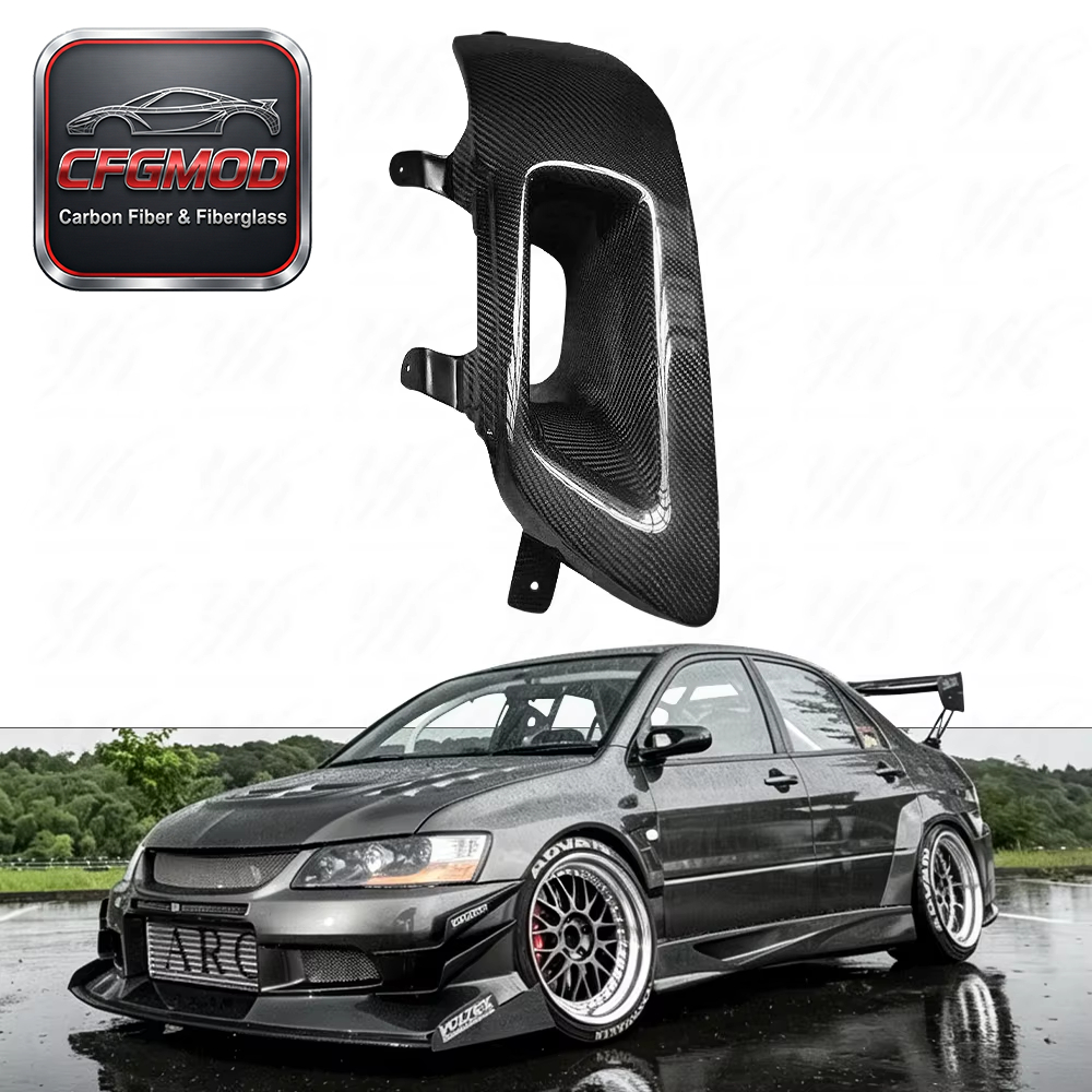3K Twill Carbon Fiber LHS Headlight Air Intake Duct Replacement for Mitsubishi Lancer Evolution EVO 7 8 9 CT9A Tuning — 3