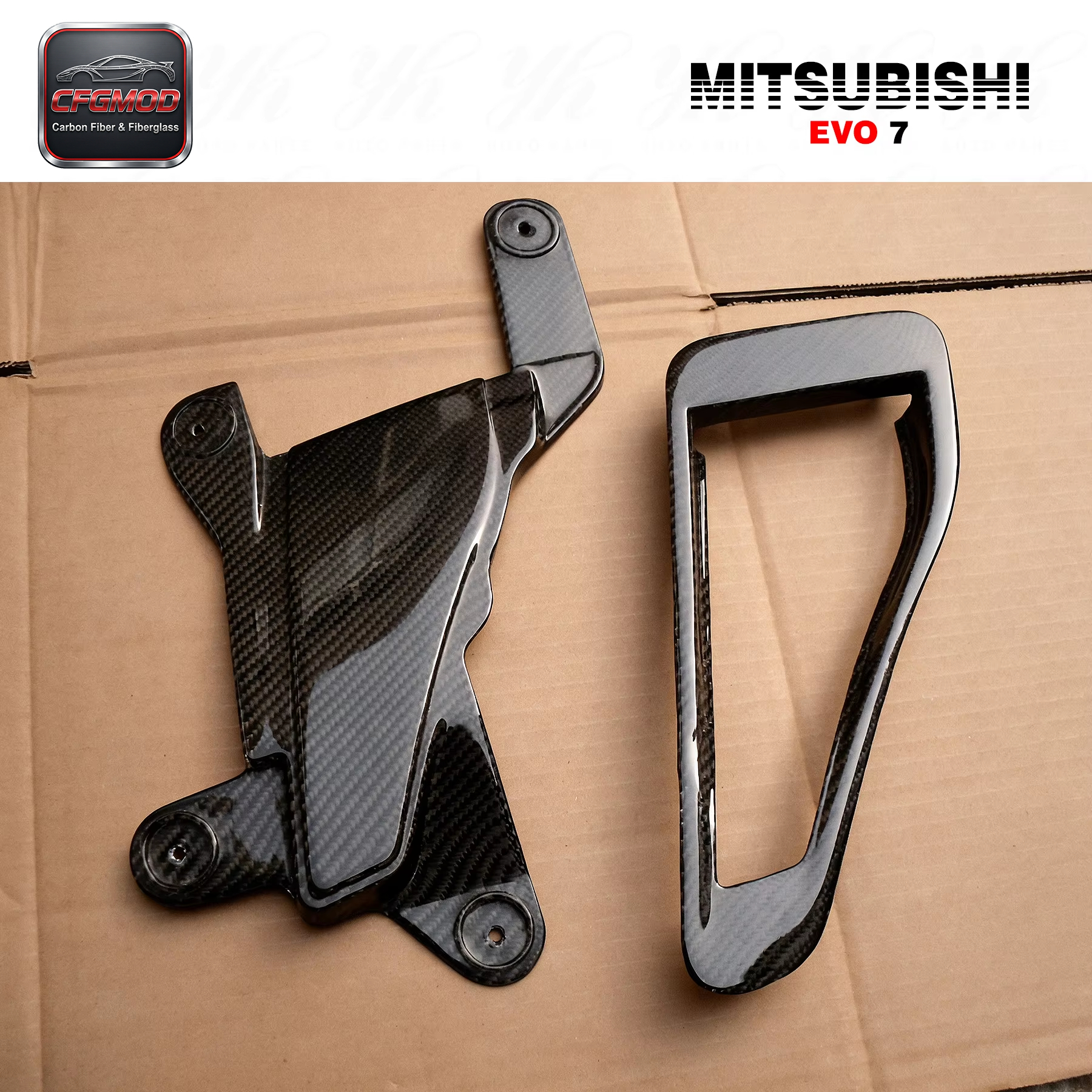 Evolution EVO 7 Carbon Fiber Hood Scoop Body Part Accessory — 3