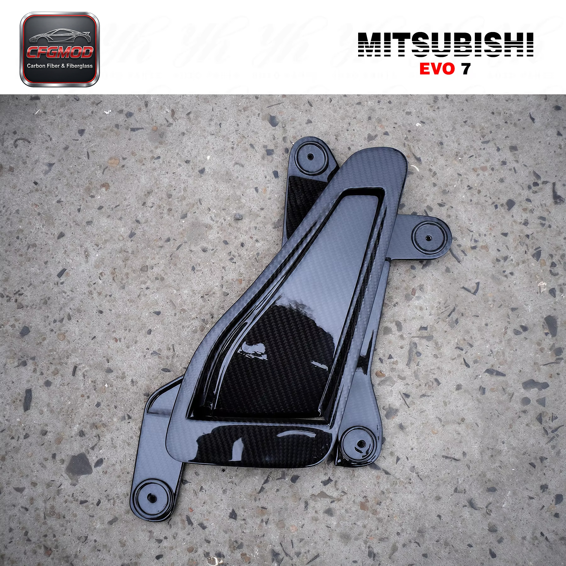 Evolution EVO 7 Carbon Fiber Hood Scoop Body Part Accessory — 5