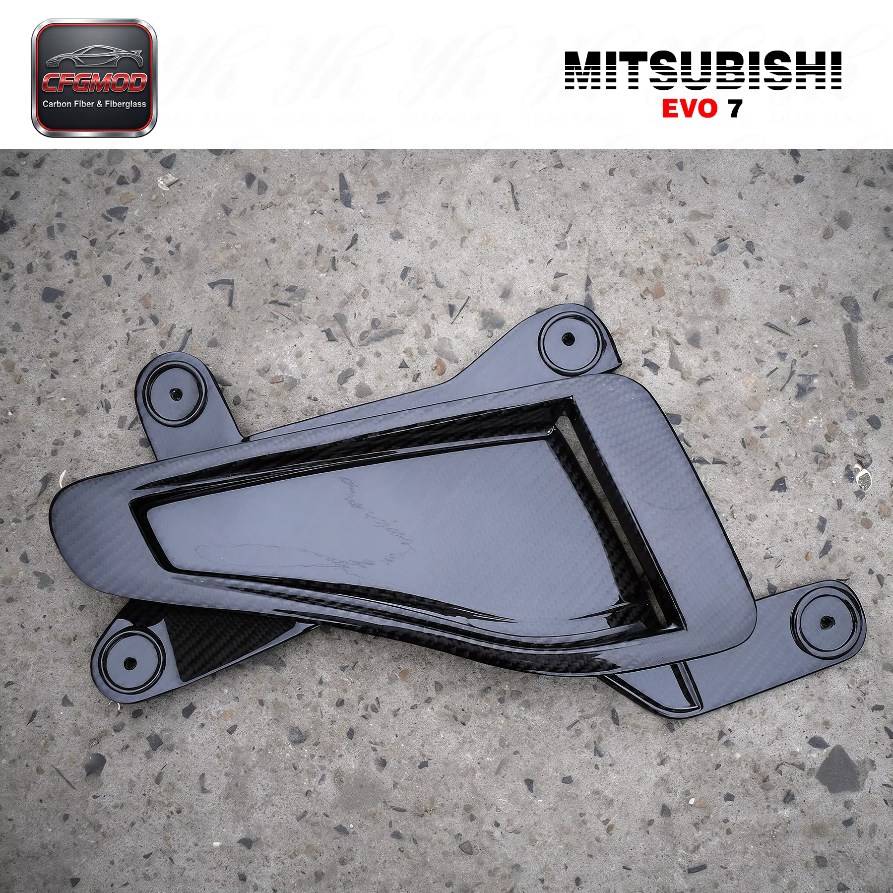 Evolution EVO 7 Carbon Fiber Hood Scoop Body Part Accessory — 8