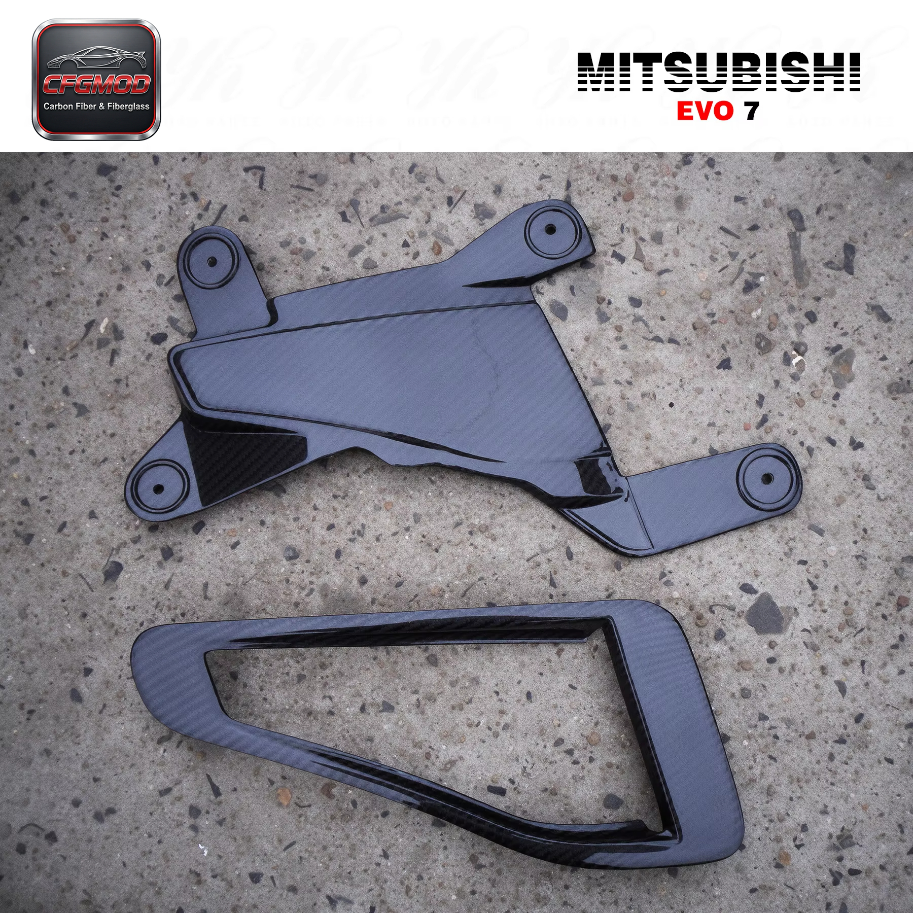 Evolution EVO 7 Carbon Fiber Hood Scoop Body Part Accessory — 9