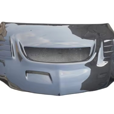New Lightweight Evo 8 Vented Carbon Fiber Engine Hood with High Gloss Finish 3K Twill Weave Black Color Mitsubishi Lancer — 1