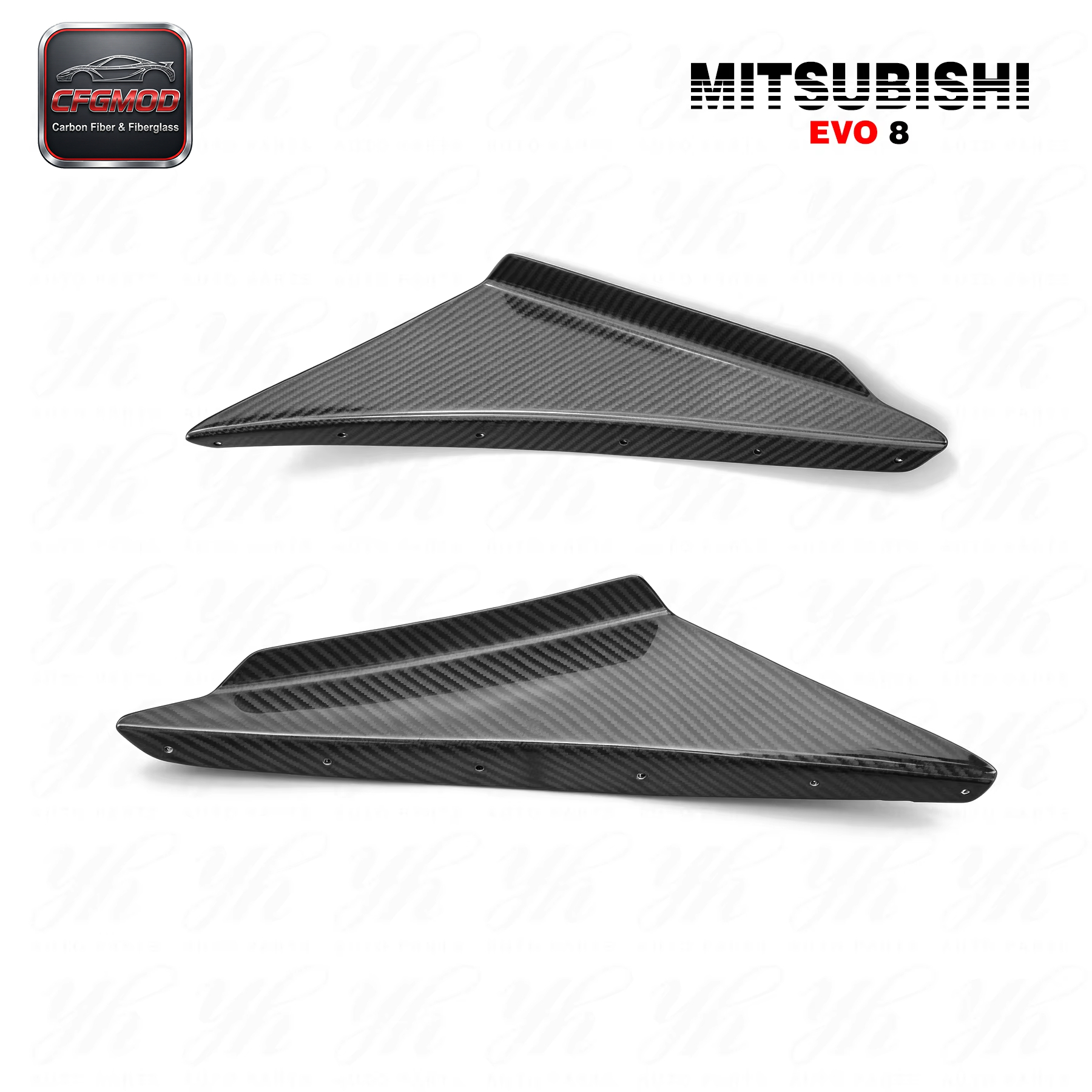 For Evolution 8 OEM Style Carbon Fiber Front Bumper Canard 2pcs — 4