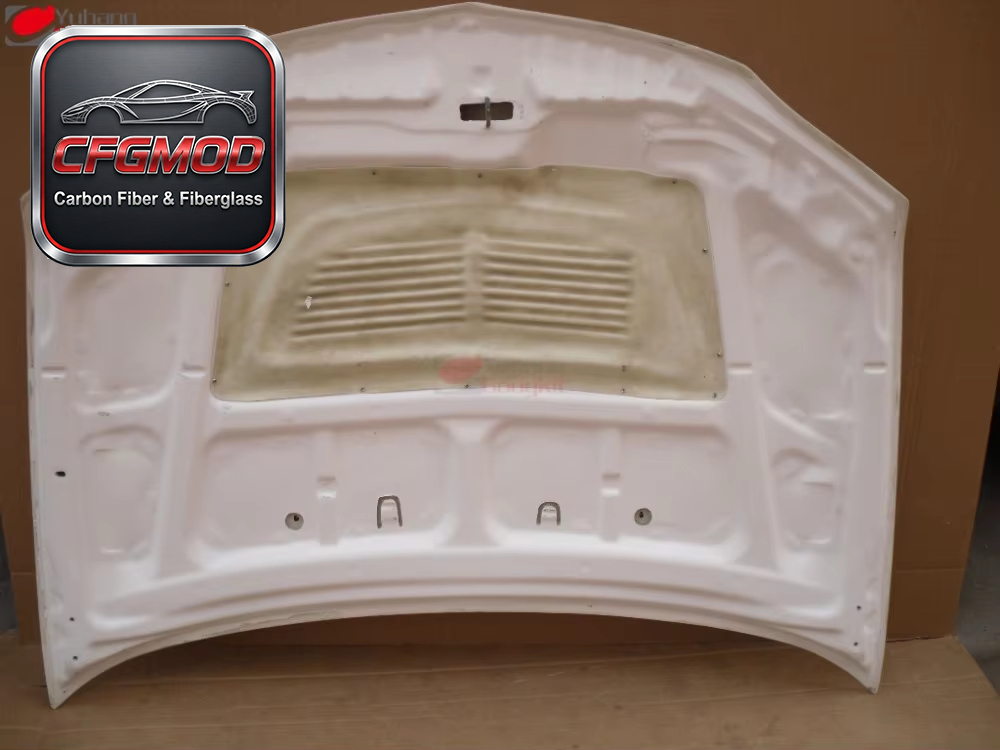 New Glass Fiber Hood for 2003-2007 Evo EVO 8 9 OEM Fitment White FRP Bonnet — 4