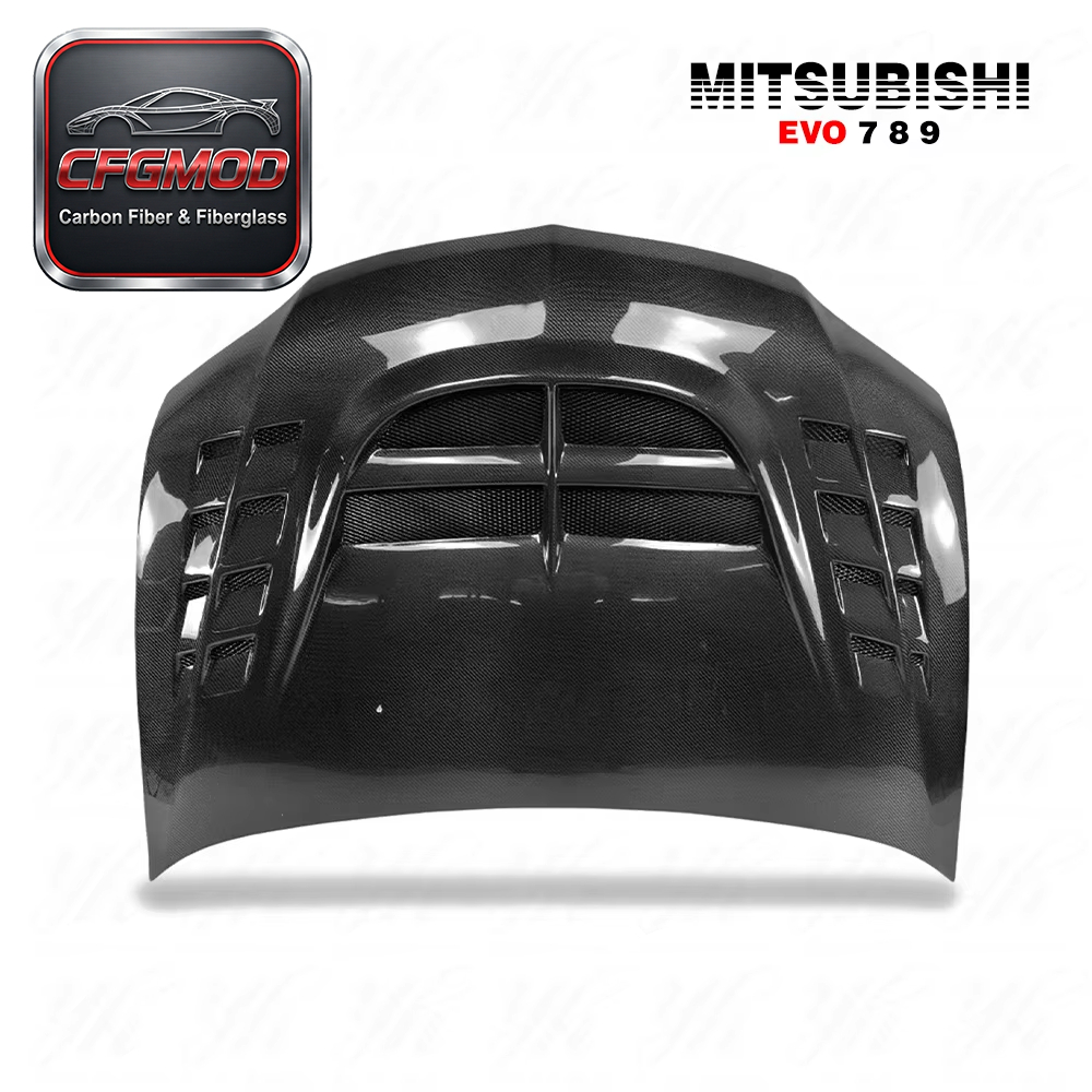 For 2003-2007 Evolution Evo 8 9 VTX Style Carbon Fiber Hood Bonnet — 2