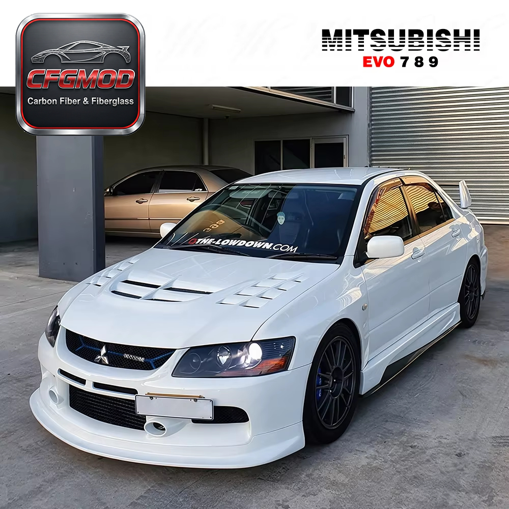 For 2003-2007 Evolution Evo 8 9 VTX Style Carbon Fiber Hood Bonnet — 5