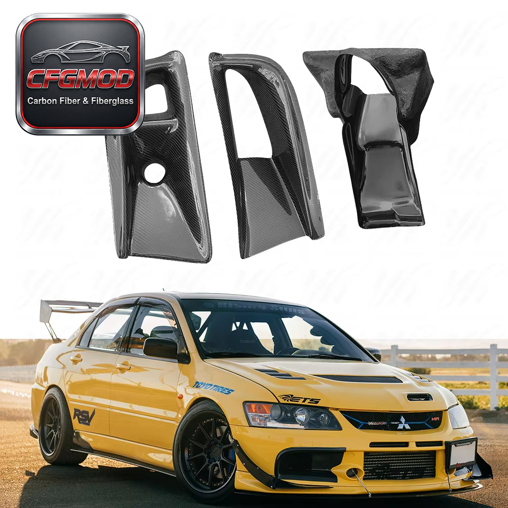 For 2003-2005 Evolution 8 VS Style Air Duct & Oil Clean Guide 3PCS Carbon Fiber — 1