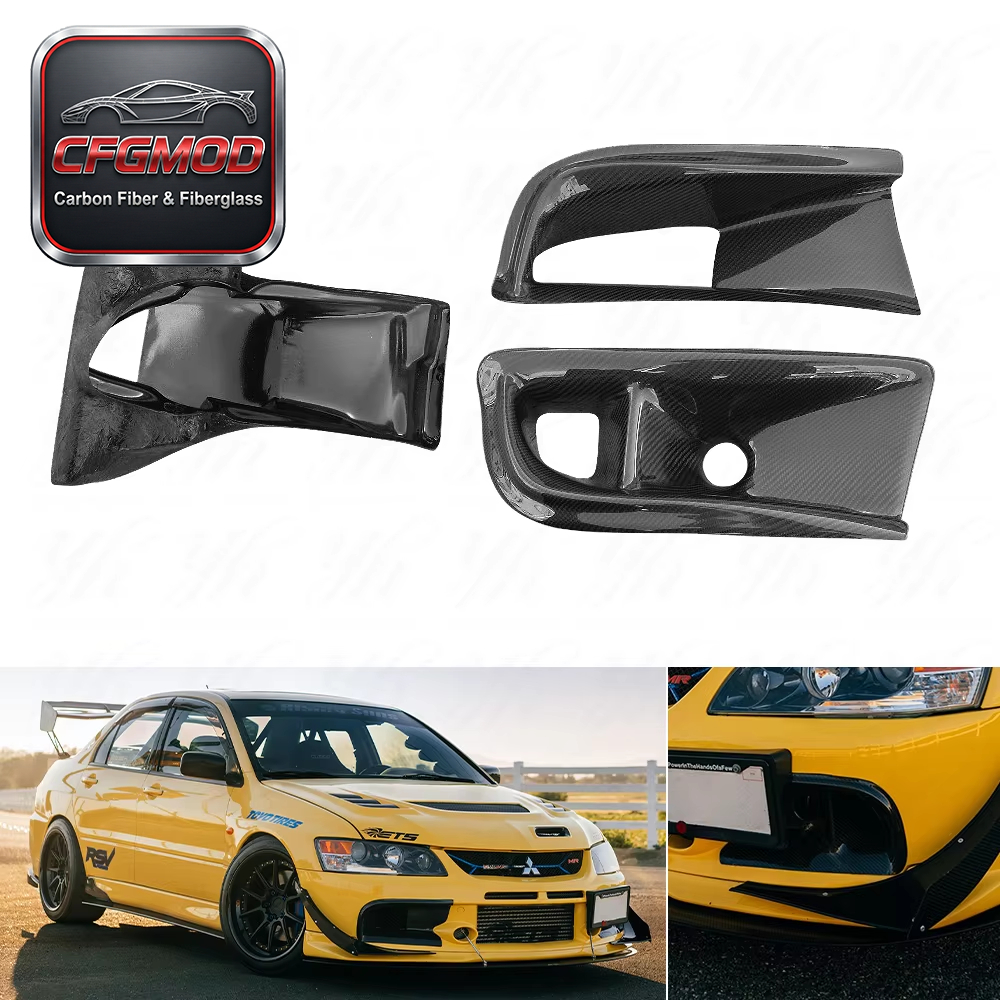 For 2003-2005 Evolution 8 VS Style Air Duct & Oil Clean Guide 3PCS Carbon Fiber — 2