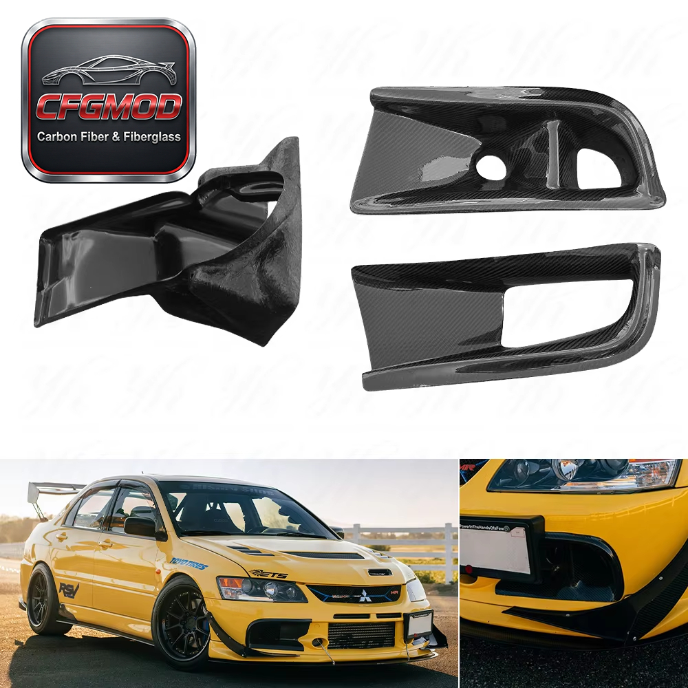 For 2003-2005 Evolution 8 VS Style Air Duct & Oil Clean Guide 3PCS Carbon Fiber — 3