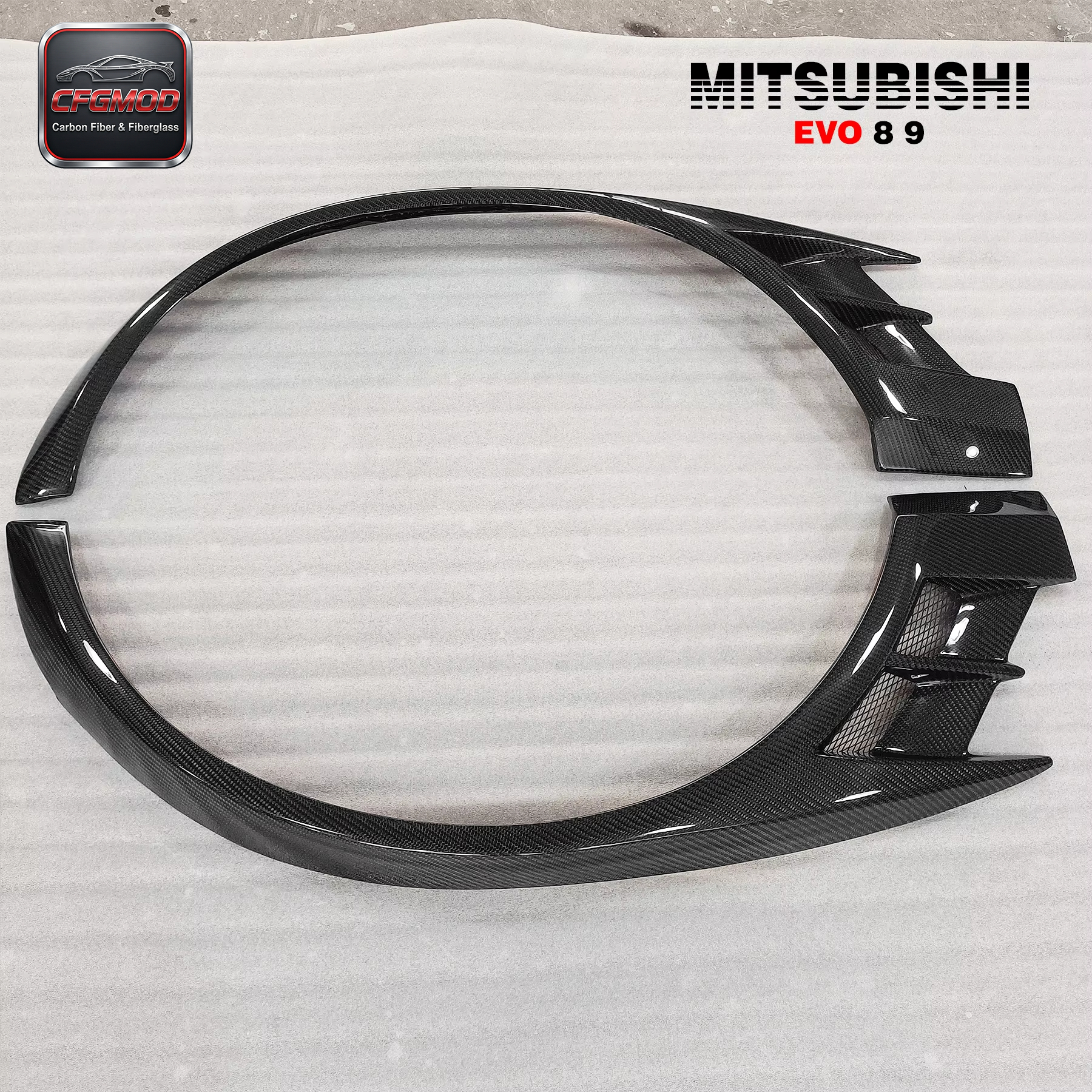Premium Carbon Fiber Front Wide Fender Flares VC Look for Mitsubishi Evolution EVO8 EVO9 Bodykit Factory Wholesale — 7