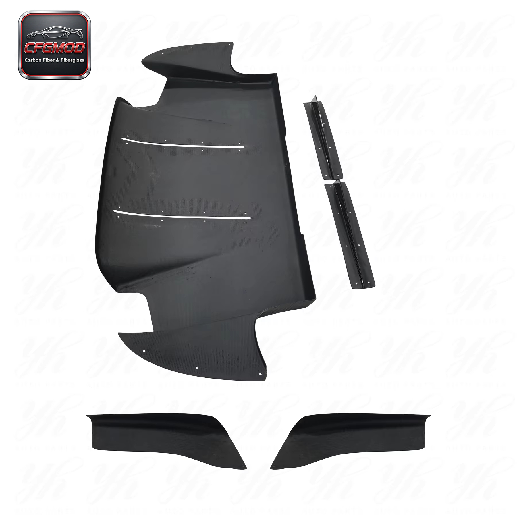 5pcs CF Carbon Fiber Rear Diffuser with Fitting Kits for LANCER EVOLUTION EVO 9 VS Body Parts — 1