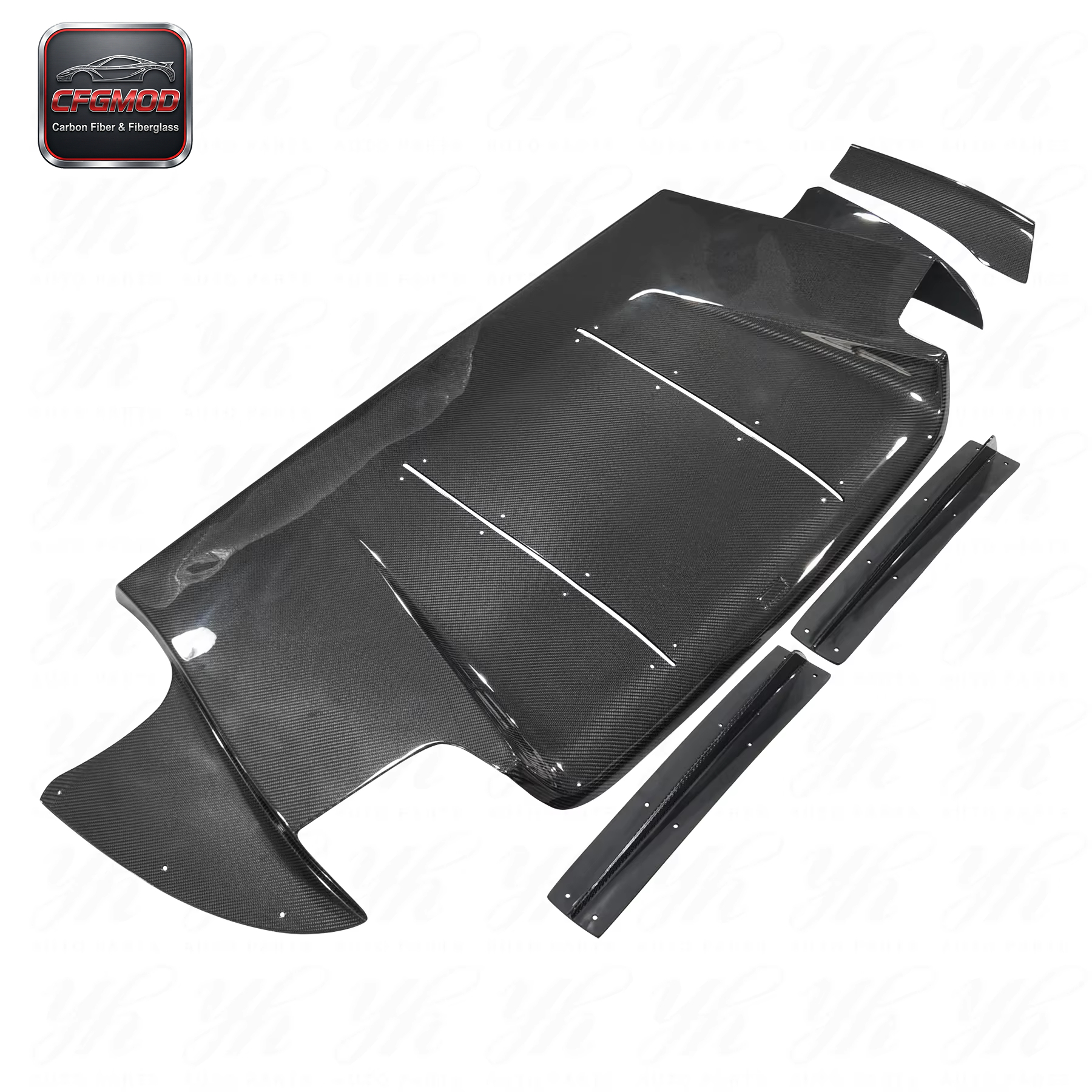 5pcs CF Carbon Fiber Rear Diffuser with Fitting Kits for LANCER EVOLUTION EVO 9 VS Body Parts — 3