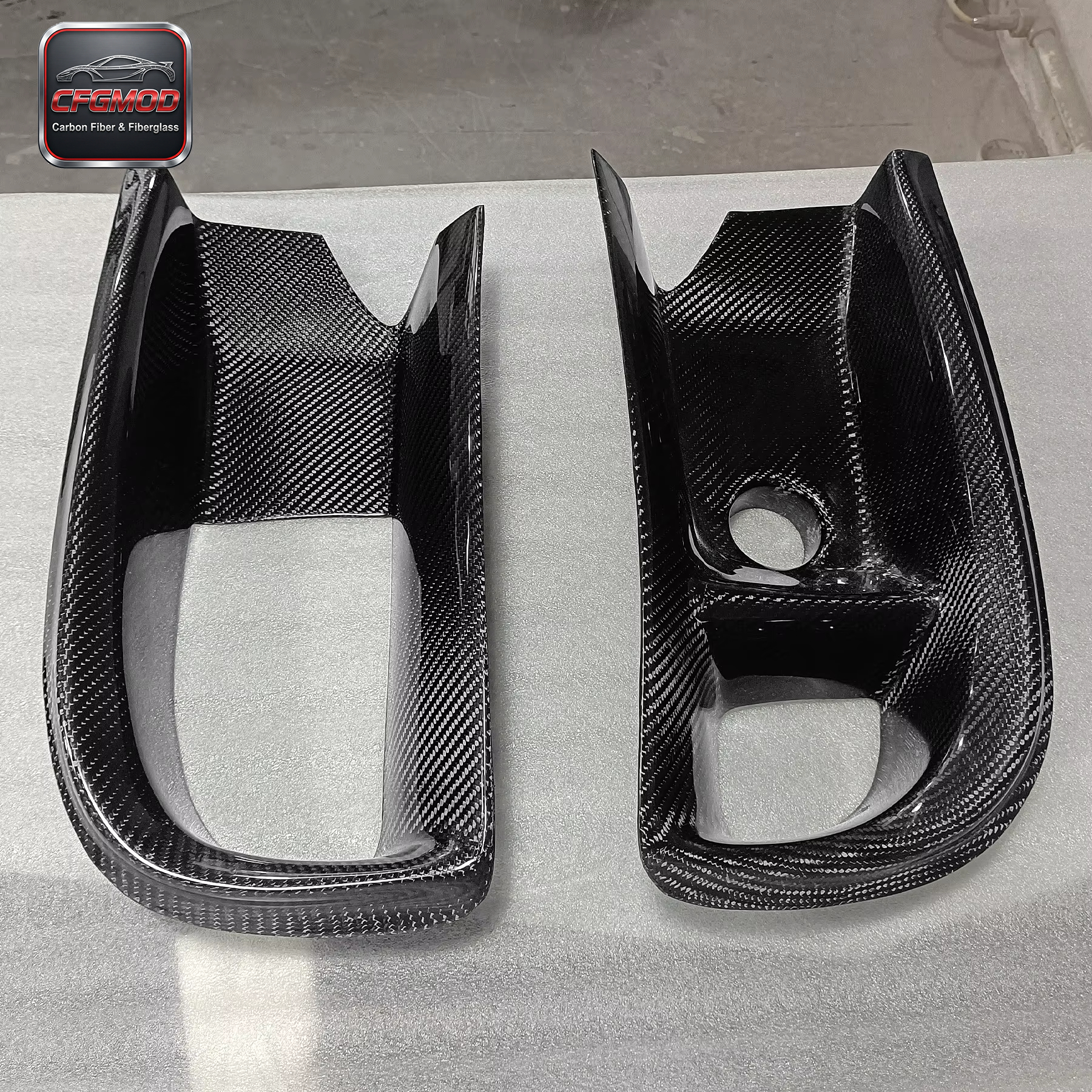For 2006-2007 Lancer Evolution 9 RA Style Front Bumper Oil Clean Guide & Air Duct Carbon Fiber Black — 9