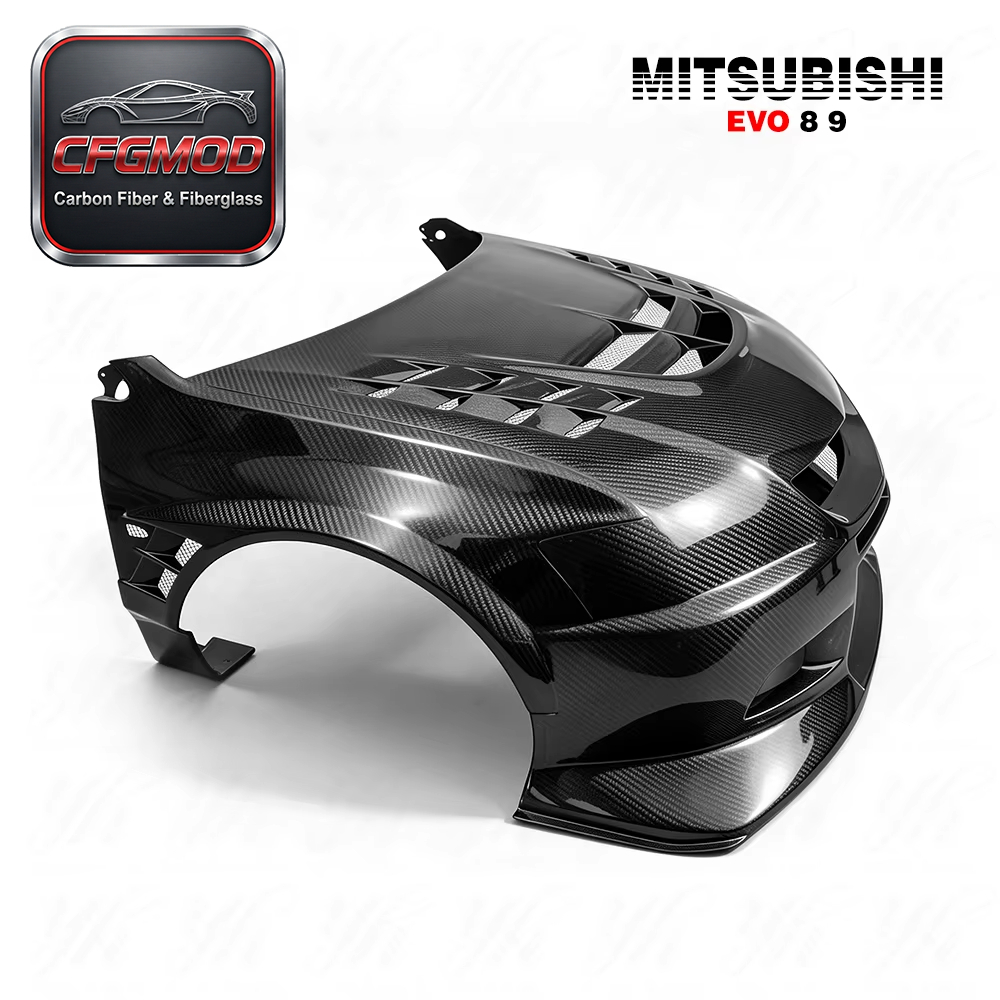 EVO 8 9 FRONT BUMPER VC STYLE CARBON FIBER High Polished 1995-1997 Mitsubishi Lancer — 2