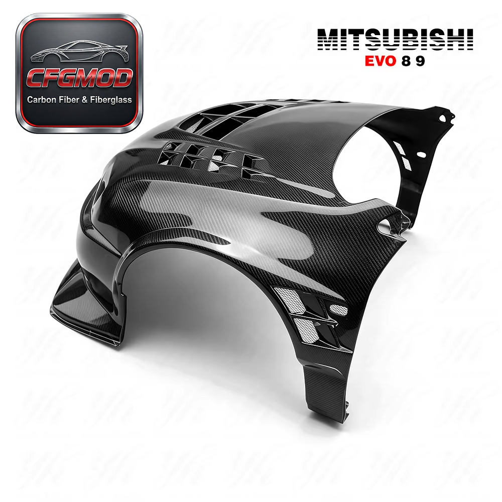 EVO 8 9 FRONT BUMPER VC STYLE CARBON FIBER High Polished 1995-1997 Mitsubishi Lancer — 3