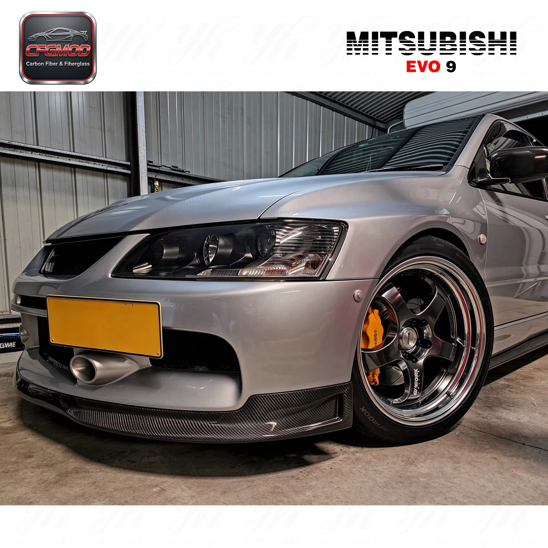 Evolution EVO 9 SE-STYLE Lancer Carbon Fiber Front Lip-Black Mitsubishi 2005-2007 — 1
