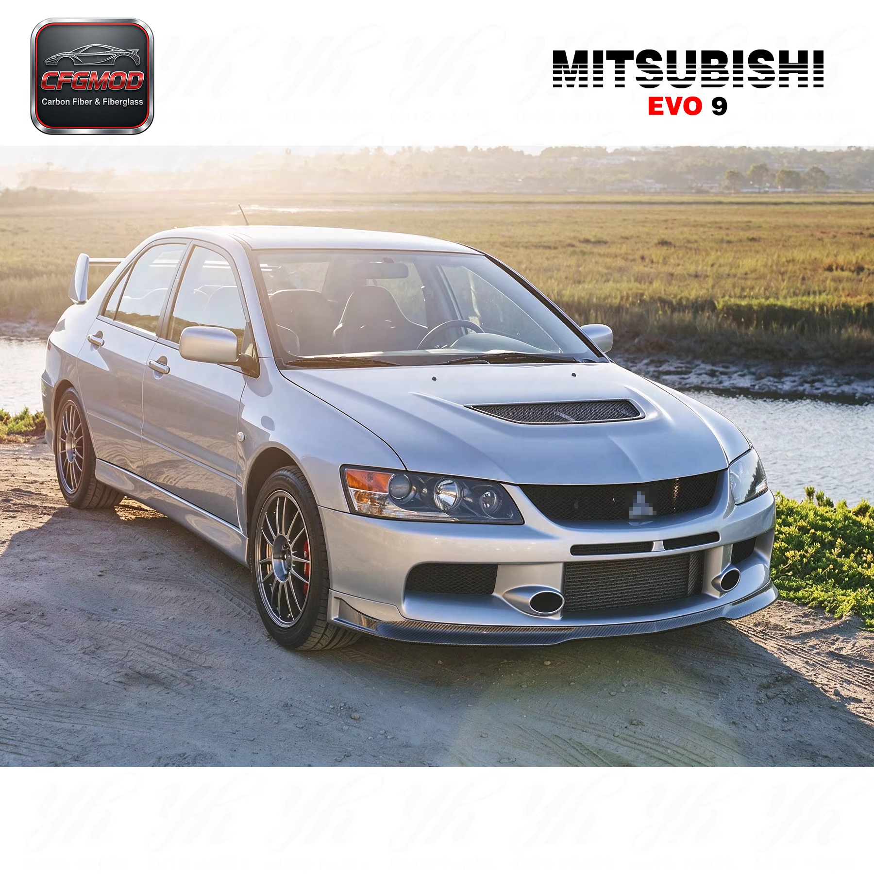 Evolution EVO 9 SE-STYLE Lancer Carbon Fiber Front Lip-Black Mitsubishi 2005-2007 — 2