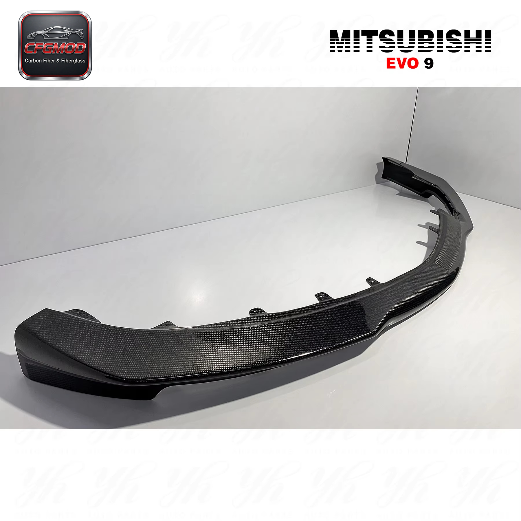 New Black Carbon Fiber Ralliart Front Lip for Mitsubishi Evolution EVO 9 Brand High Quality 100% Fitment — 7