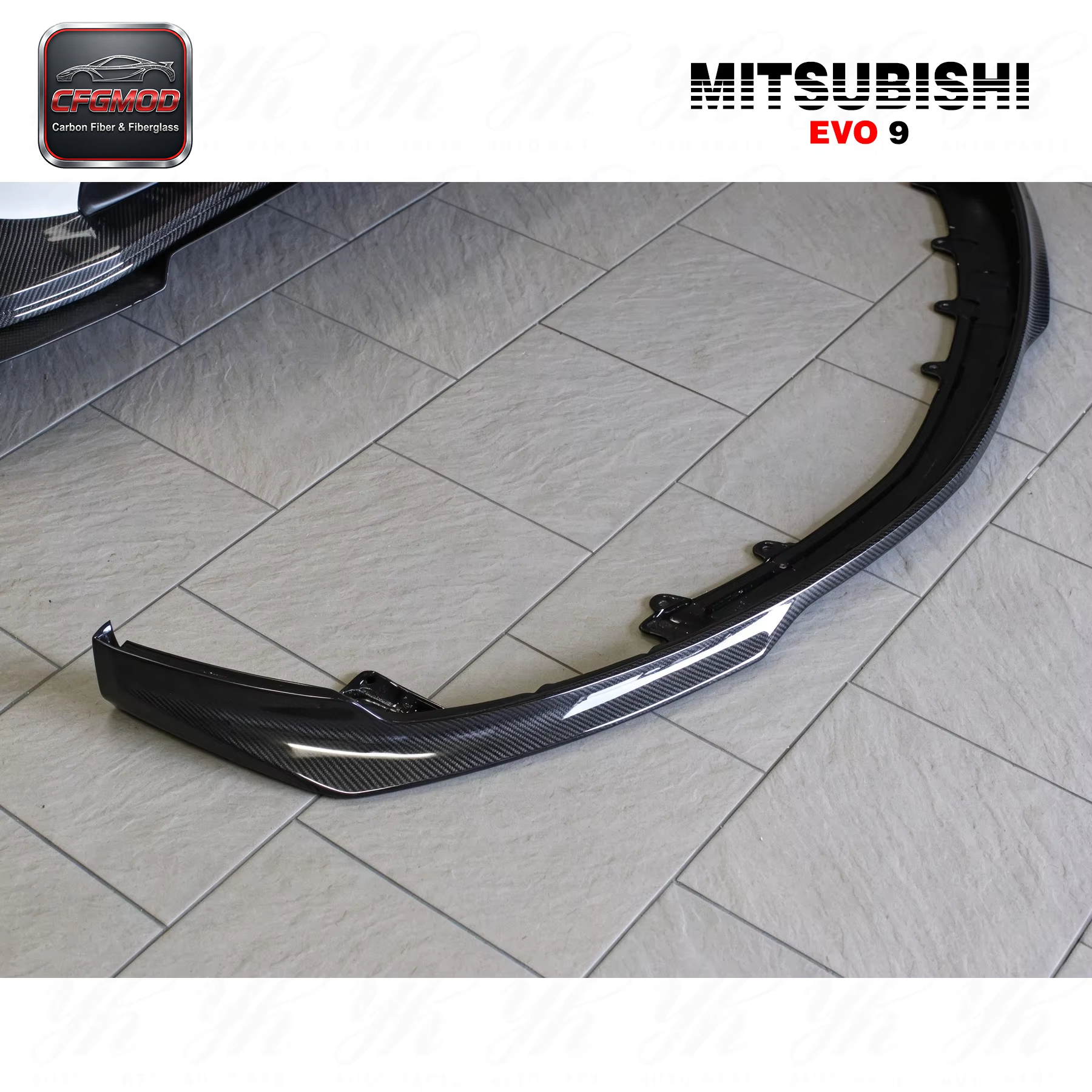 New Black Carbon Fiber Ralliart Front Lip for Mitsubishi Evolution EVO 9 Brand High Quality 100% Fitment — 10