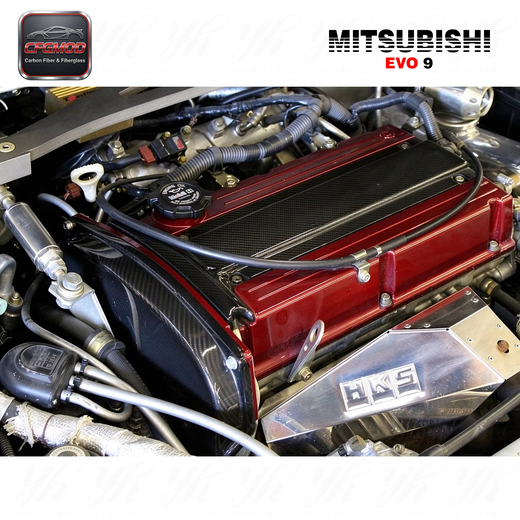 Carbon Fiber Evolution Evo 9 Cam Cover Mivec CF — 3