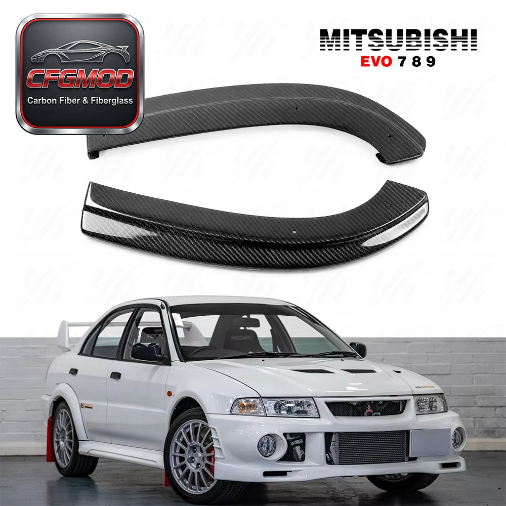 Carbon Fiber Evolution EVO 7 8 9 MR RB DAMD Rear Bumper Extension Spat (Pair) CF — 2