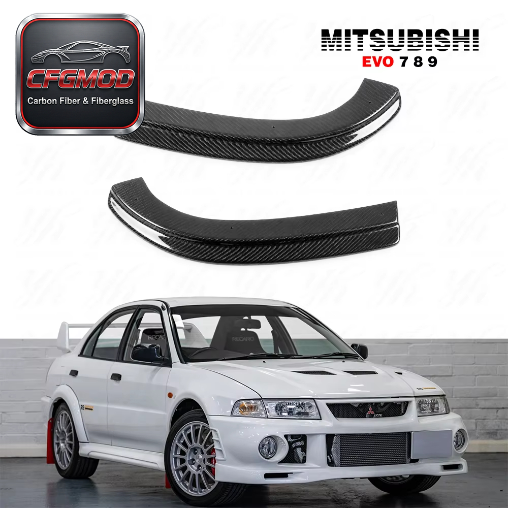 Carbon Fiber Evolution EVO 7 8 9 MR RB DAMD Rear Bumper Extension Spat (Pair) CF — 3