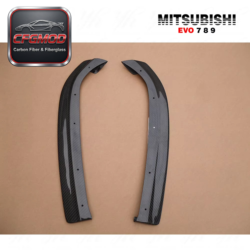 For Evolution Evo 7 8 9 JDM Damd Style Rear Bumper Extensions Spat Addon Corner CF Carbon Fiber — 5