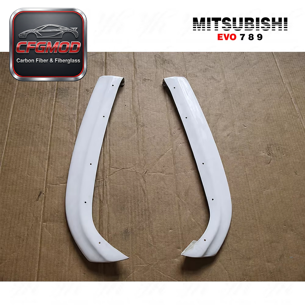 For Evolution Evo 7 8 9 JDM Damd Style Rear Bumper Extensions Spat Addon Corner CF Carbon Fiber — 8