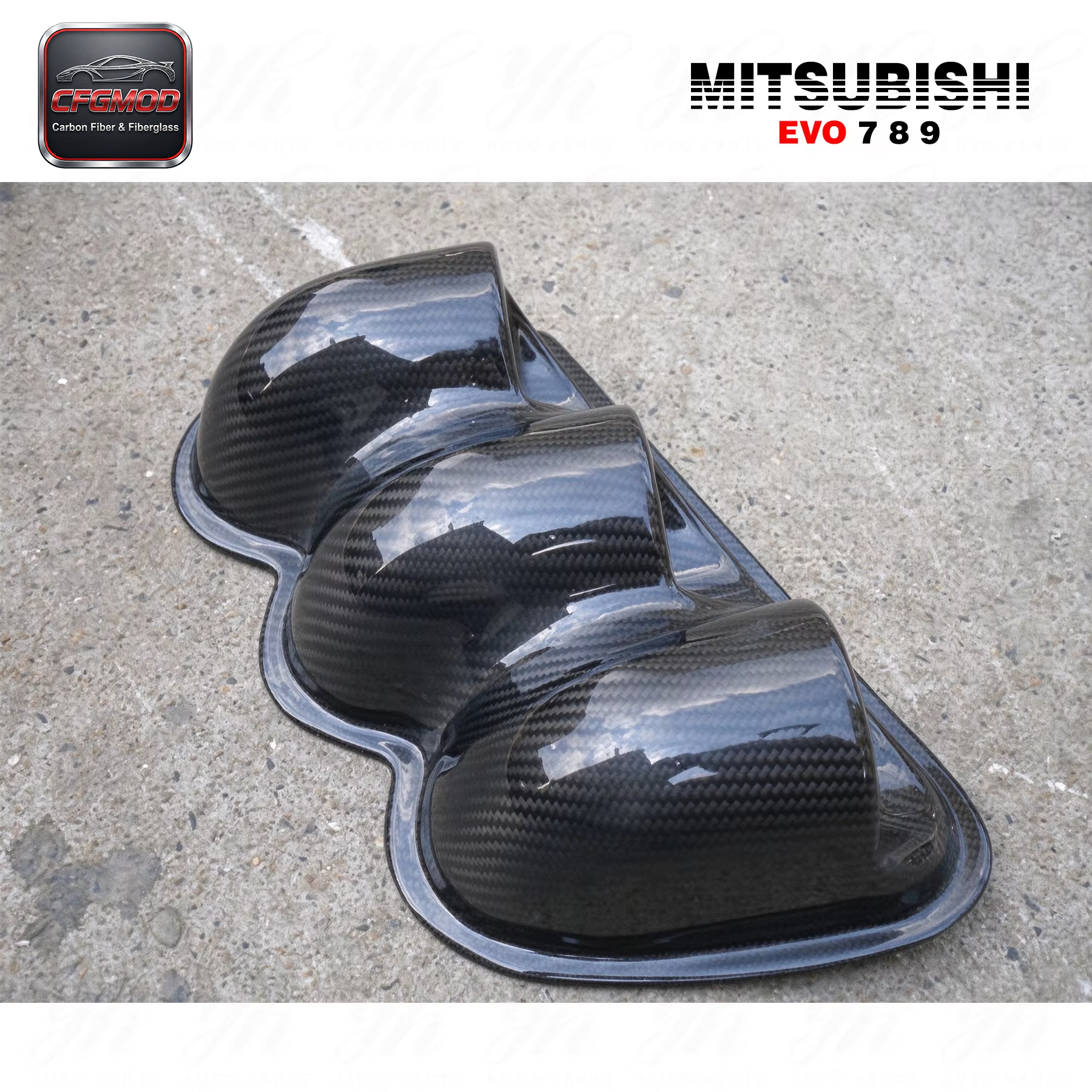 Carbon Fiber CF Body Kit for 2003-2007 Evolution EVO 7 8 9 LHD DASH TRIPLE GAUGE POD RHS (52 MM 60 MM) CT9A — 3
