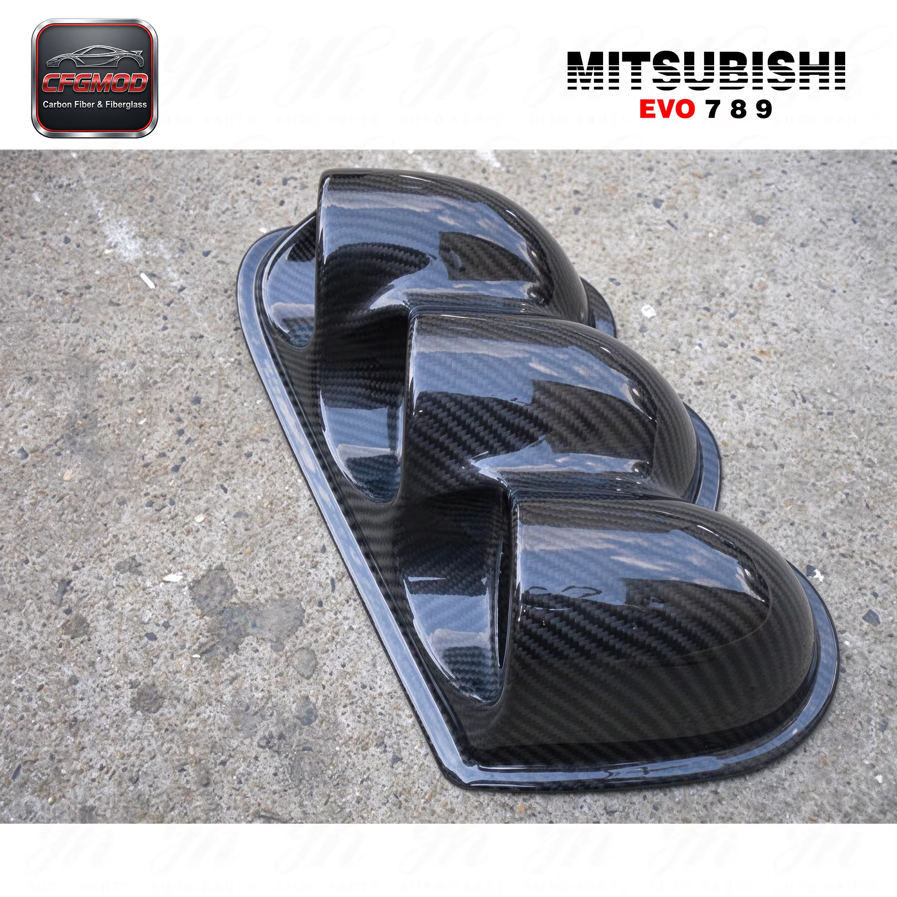 Carbon Fiber CF Body Kit for 2003-2007 Evolution EVO 7 8 9 LHD DASH TRIPLE GAUGE POD RHS (52 MM 60 MM) CT9A — 5