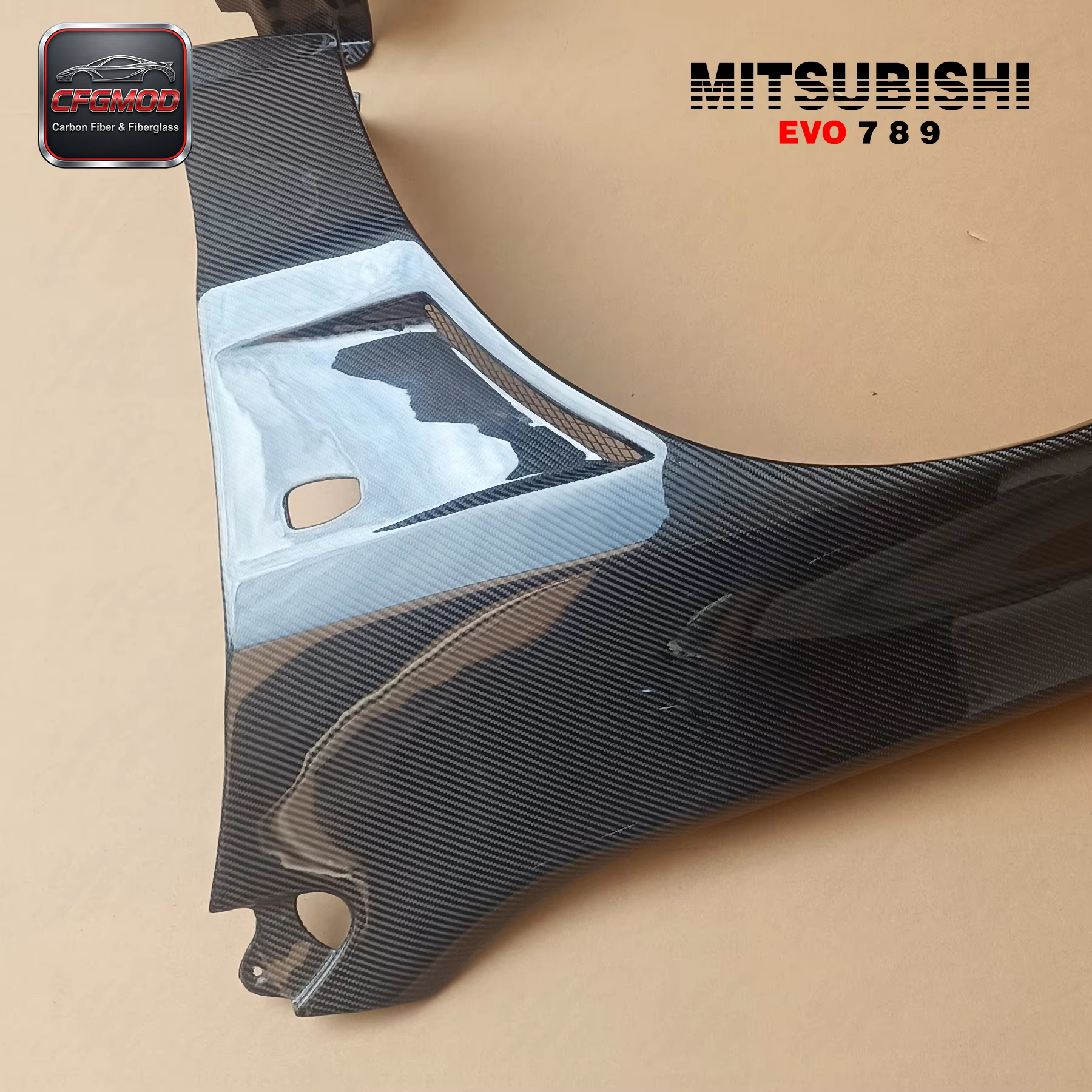 Black for Evolution EVO 8 9 Cyber VC Style Front Fenders Full Set +10mm Wider Mitsubishi — 10
