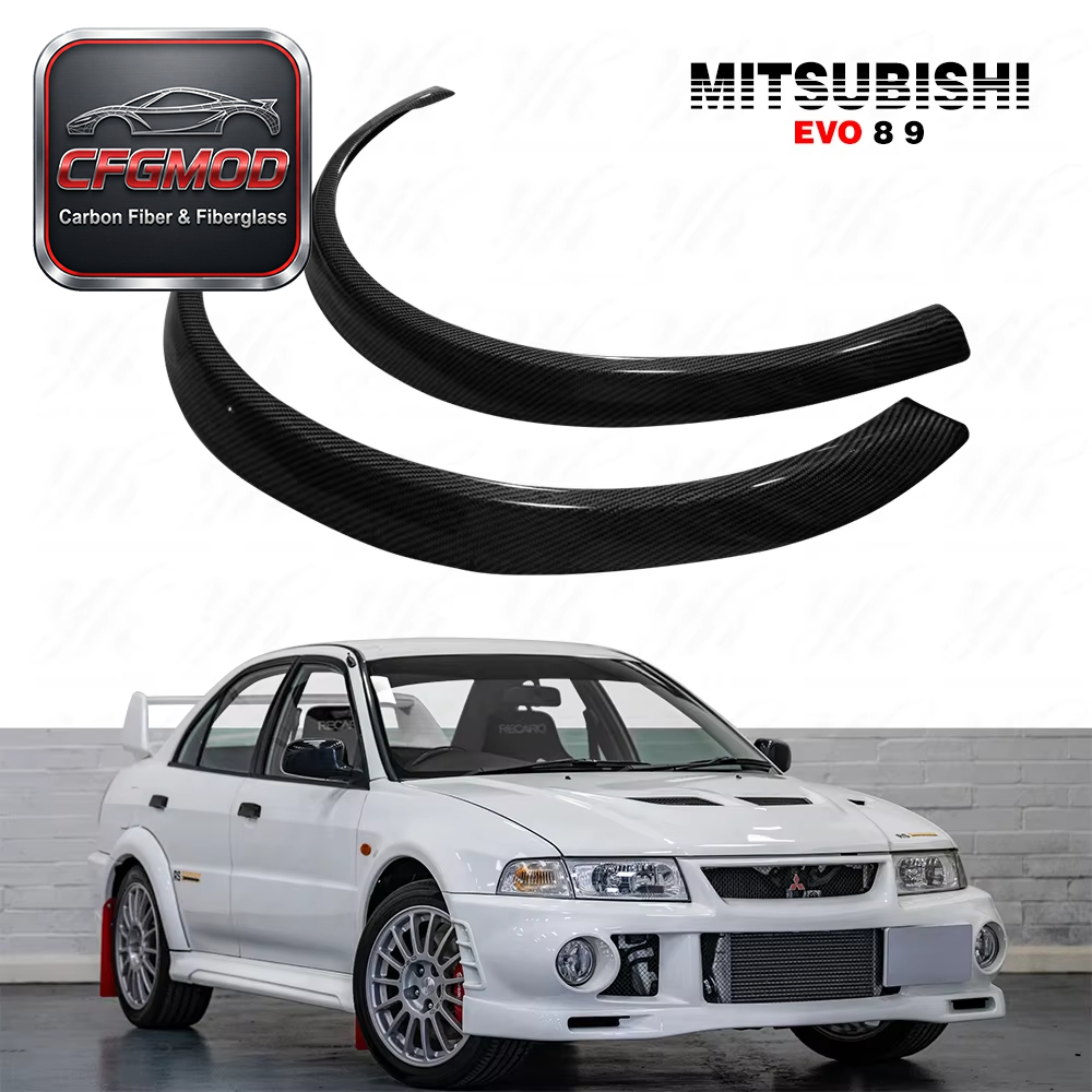 For Evo 9 CF Carbon Fiber Universal Fender Flares Wheel Arches/Eyebrow 2 Pcs — 2