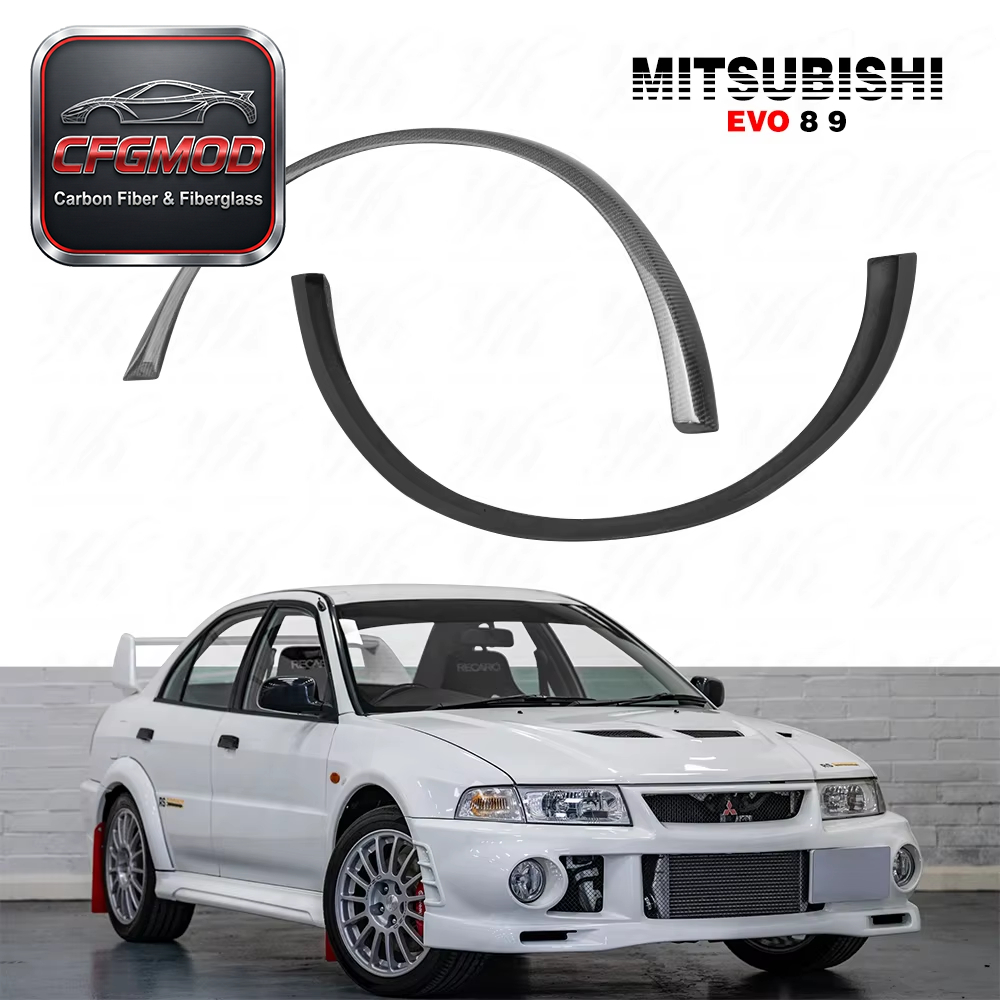 For Evo 9 CF Carbon Fiber Universal Fender Flares Wheel Arches/Eyebrow 2 Pcs — 4