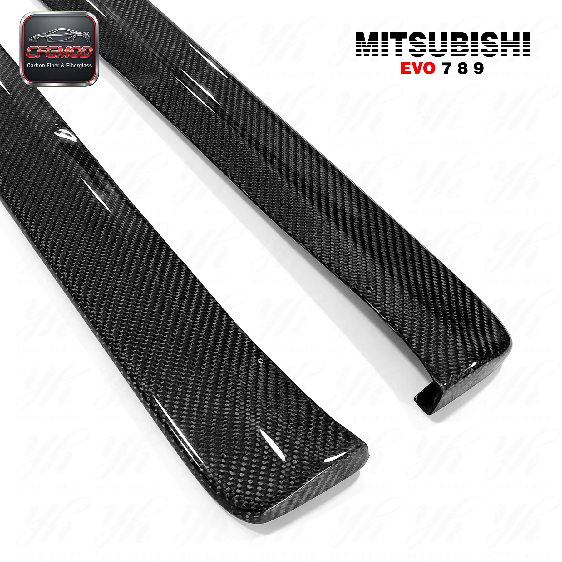 DAMD 2001-2007 Lancer Evolution 7-9 Carbon Fiber Side Skirt Extension 185cm Body Parts — 3