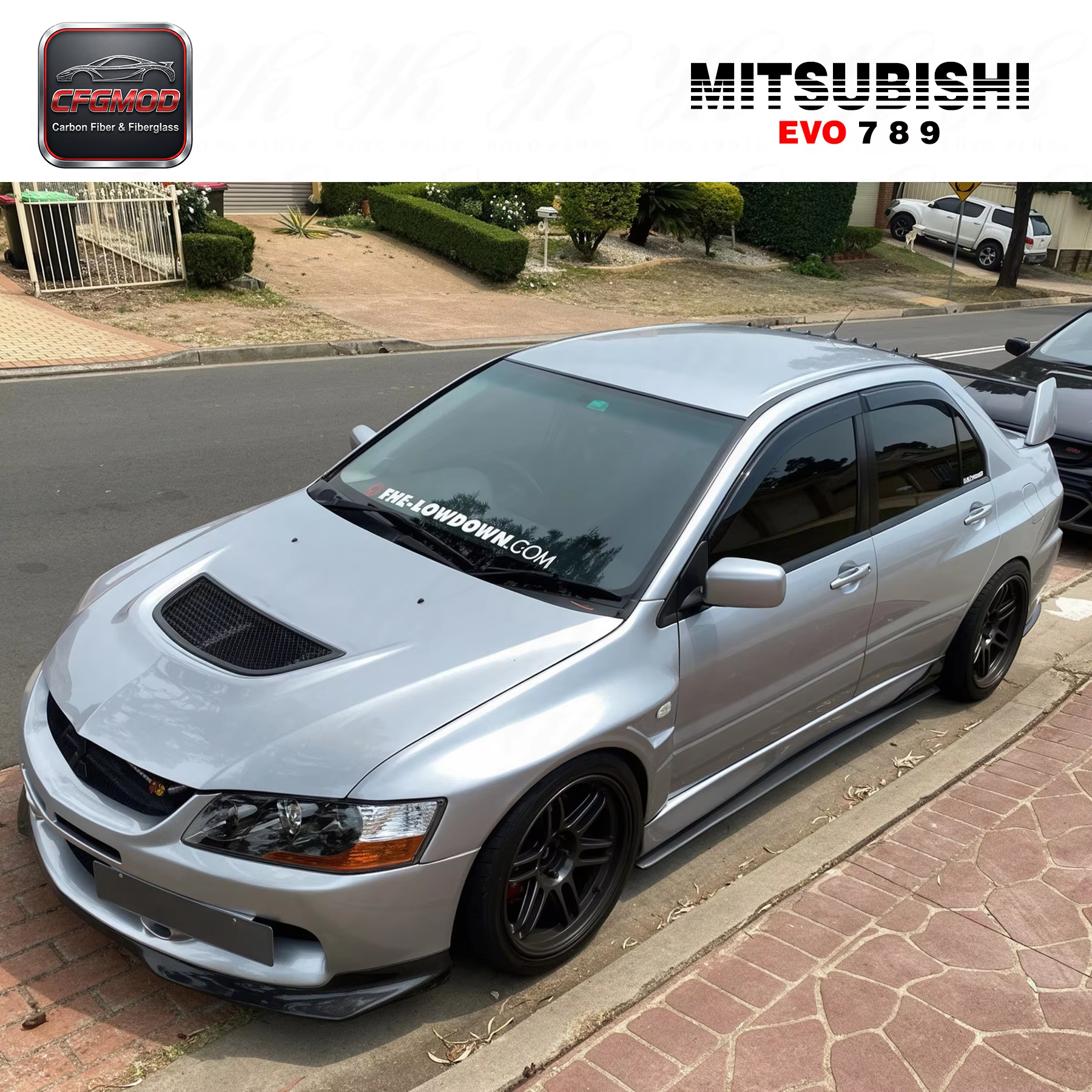 DAMD 2001-2007 Lancer Evolution 7-9 Carbon Fiber Side Skirt Extension 185cm Body Parts — 4