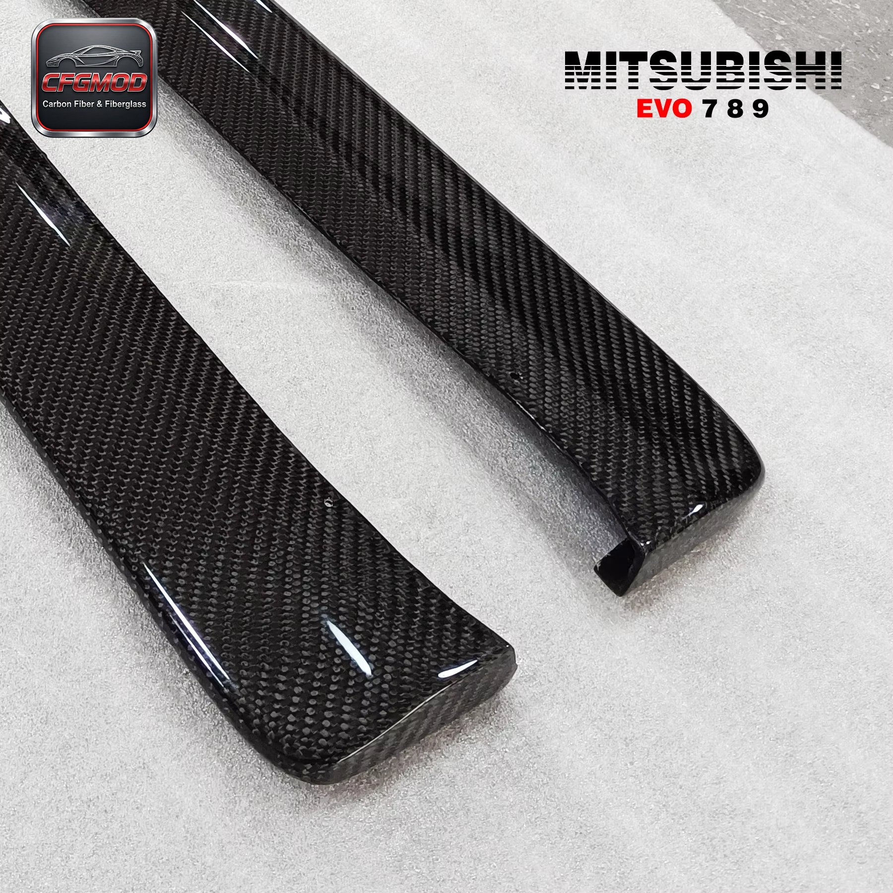 DAMD 2001-2007 Lancer Evolution 7-9 Carbon Fiber Side Skirt Extension 185cm Body Parts — 9