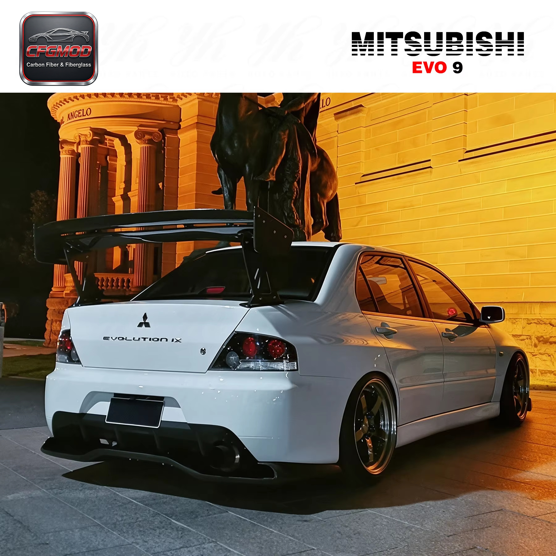 1989-1992 Mitsubishi Lancer EVO 9 JDM VTX Style Rear Diffuser Carbon Fiber High Quality Easy Installation — 4