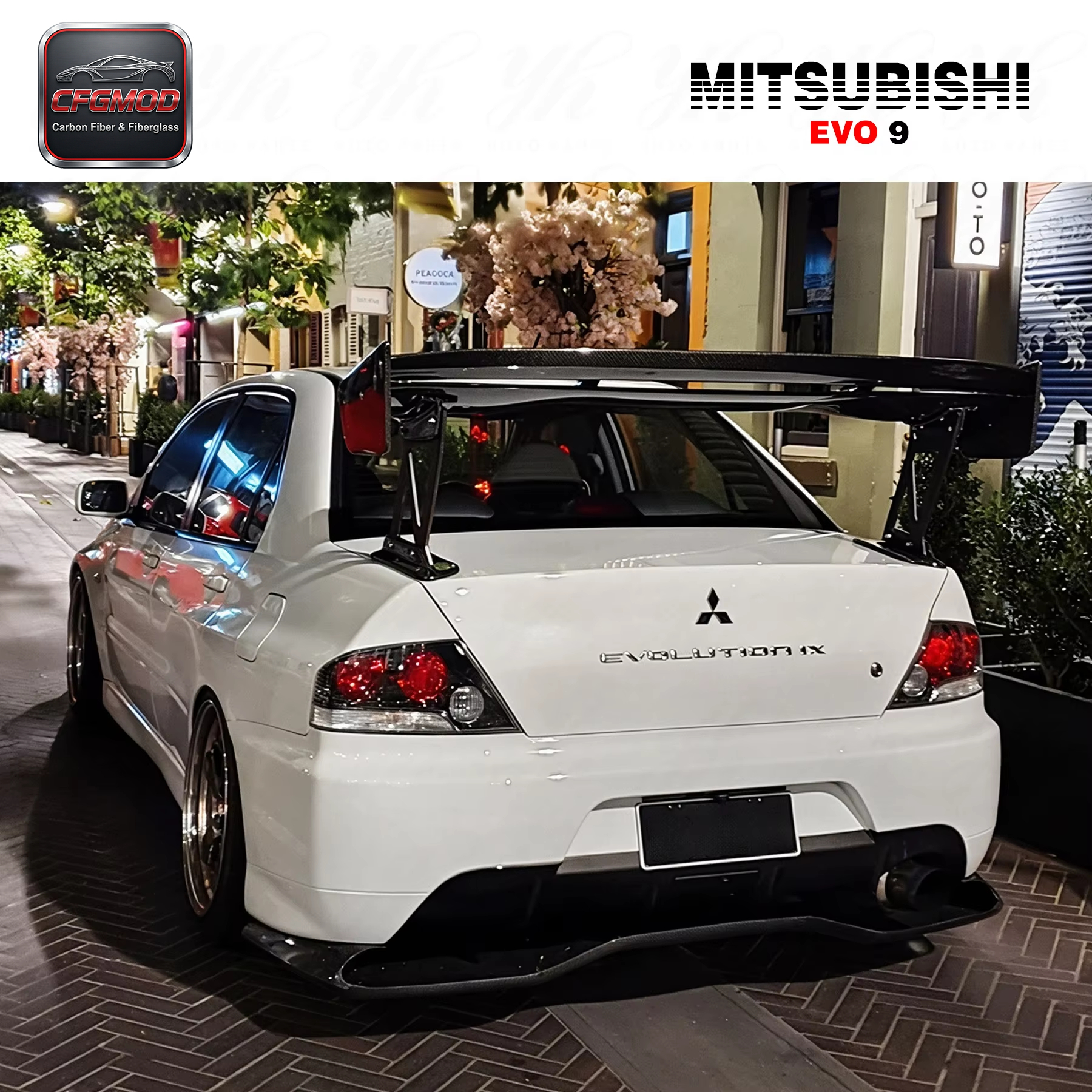 1989-1992 Mitsubishi Lancer EVO 9 JDM VTX Style Rear Diffuser Carbon Fiber High Quality Easy Installation — 5