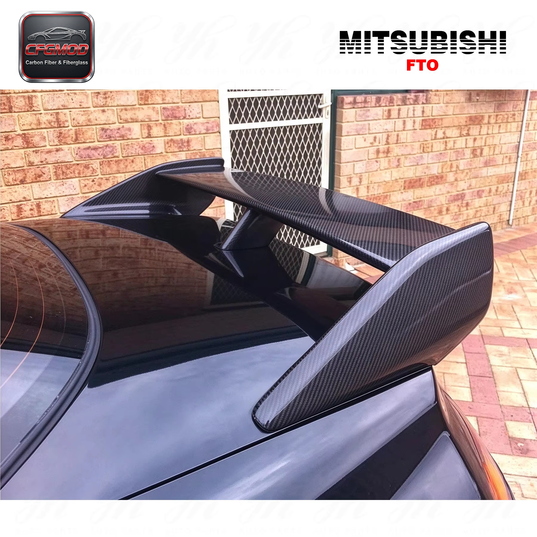 For FTO Version-R Carbon Fiber Single Deck Rear Wing Spoiler Mitsubishi 1995-2000 — 6
