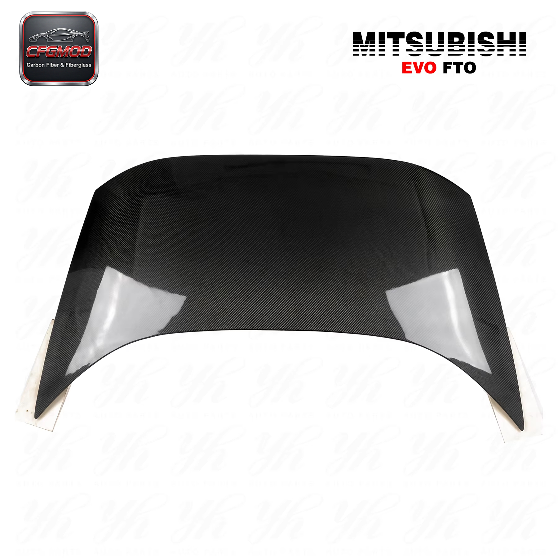 1995-2000 Mitsubishi FTO OEM Style High Gloss Black Carbon Fiber Trunk BootLid with — 1