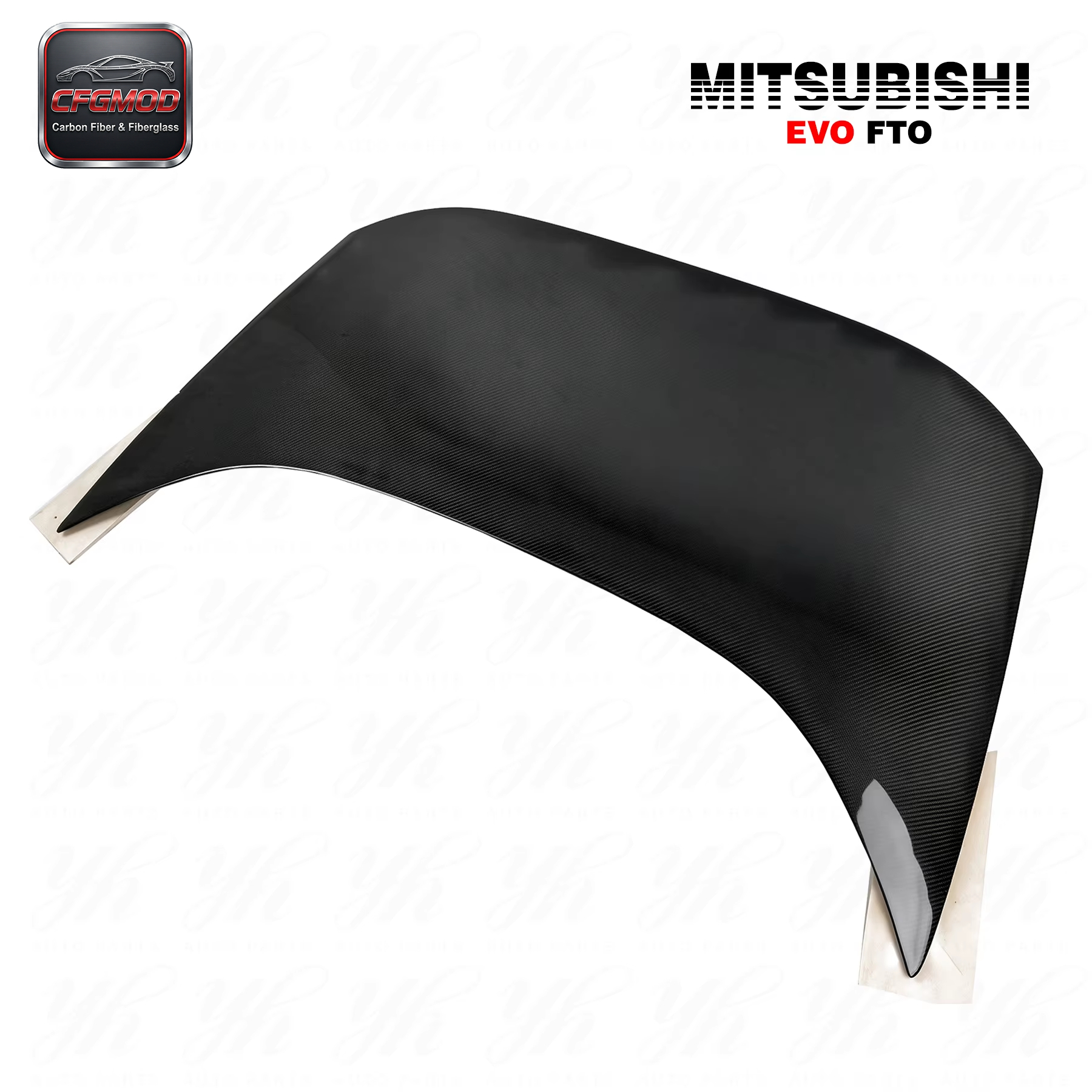 1995-2000 Mitsubishi FTO OEM Style High Gloss Black Carbon Fiber Trunk BootLid with — 3