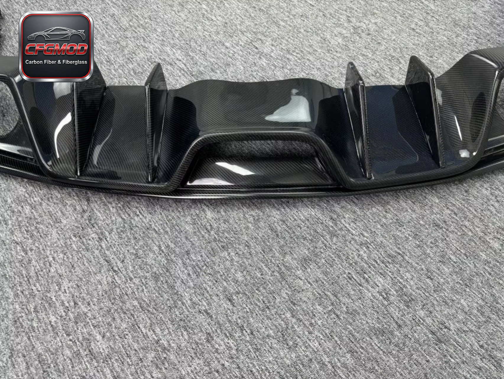 AC Style Carbon Fiber Rear Bumper Lip Diffuser for 2015-2017 Ford Mustang Tuning Parts — 6